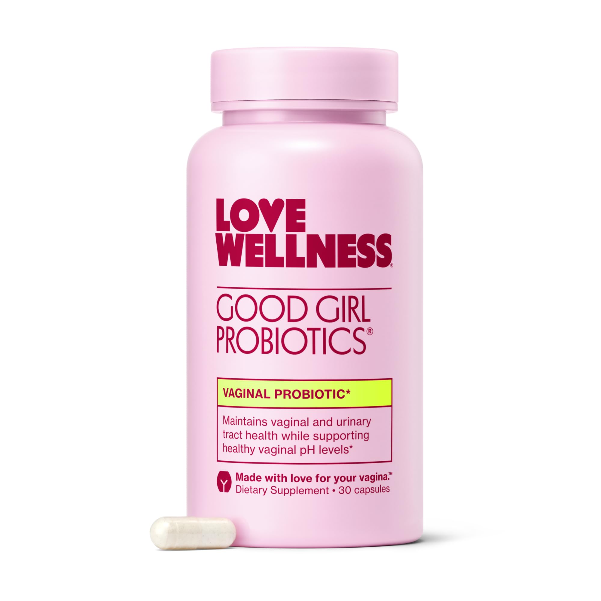Love Wellness Good Girl Probiotics | Women's Vaginal Health Supplement | Vaginal Probiotics for Women pH Balance & Urinary Tract Health | Support Vaginal Odor & Flora | 30 Count: Good Girl Probiotics (30 counts /1 pack)