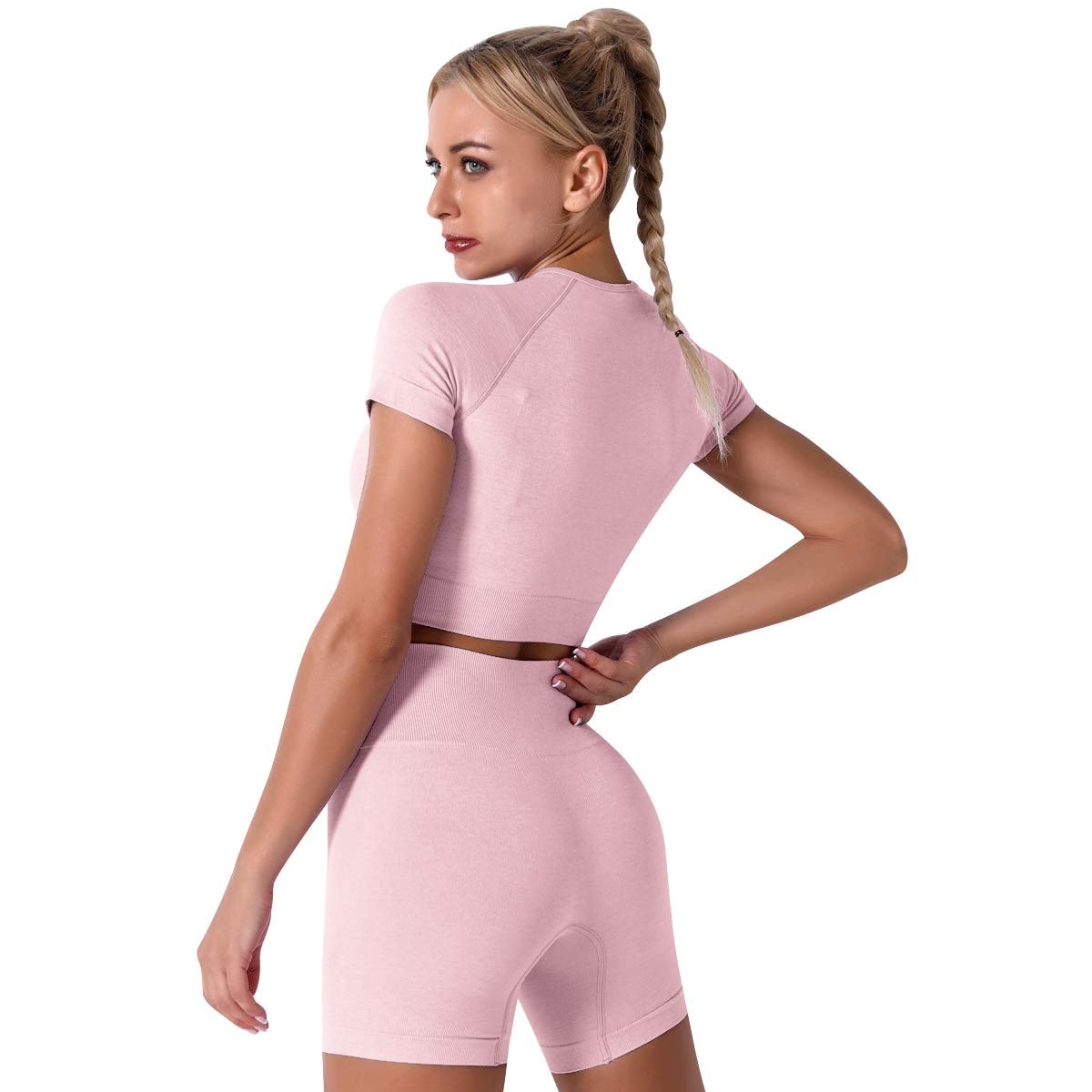Women's Yoga Outfit Seamless Workout Set High Waist Exercise Shorts Pants with Sport Bra 3PCS Tracksuit Gym Tracksuits