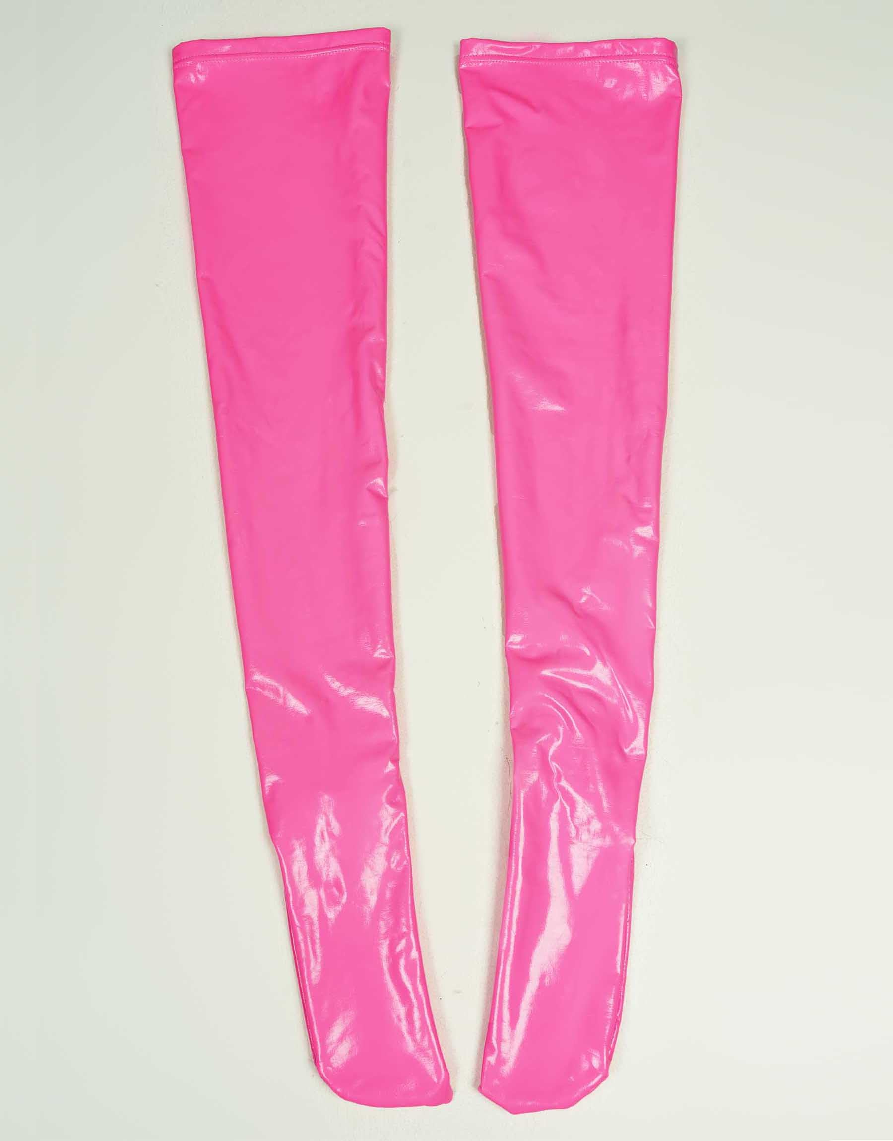 Mobbunny Thigh Stockings PU Leather Socks Thigh High Stockings Shiny Over Knee Long Boot Sock Accessory Pink White