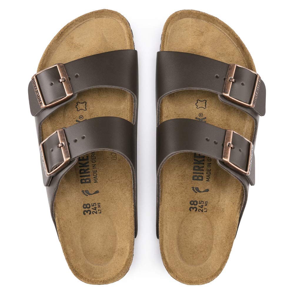 BIRKENSTOCK Women's 51101 Arizona Leather Sandal, Dark Brown, 42
