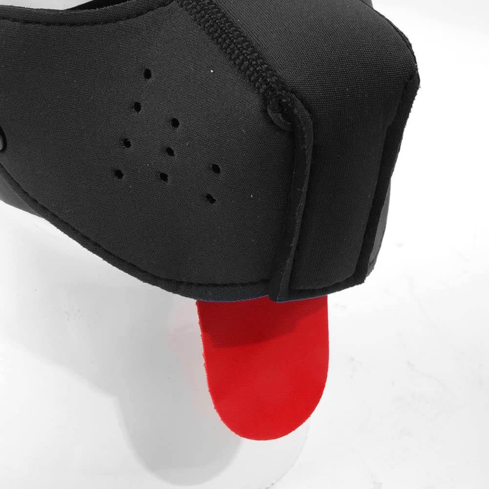 Neoprene Puppy Face Muzzle Dog Hood Mask Play Hoods: Black