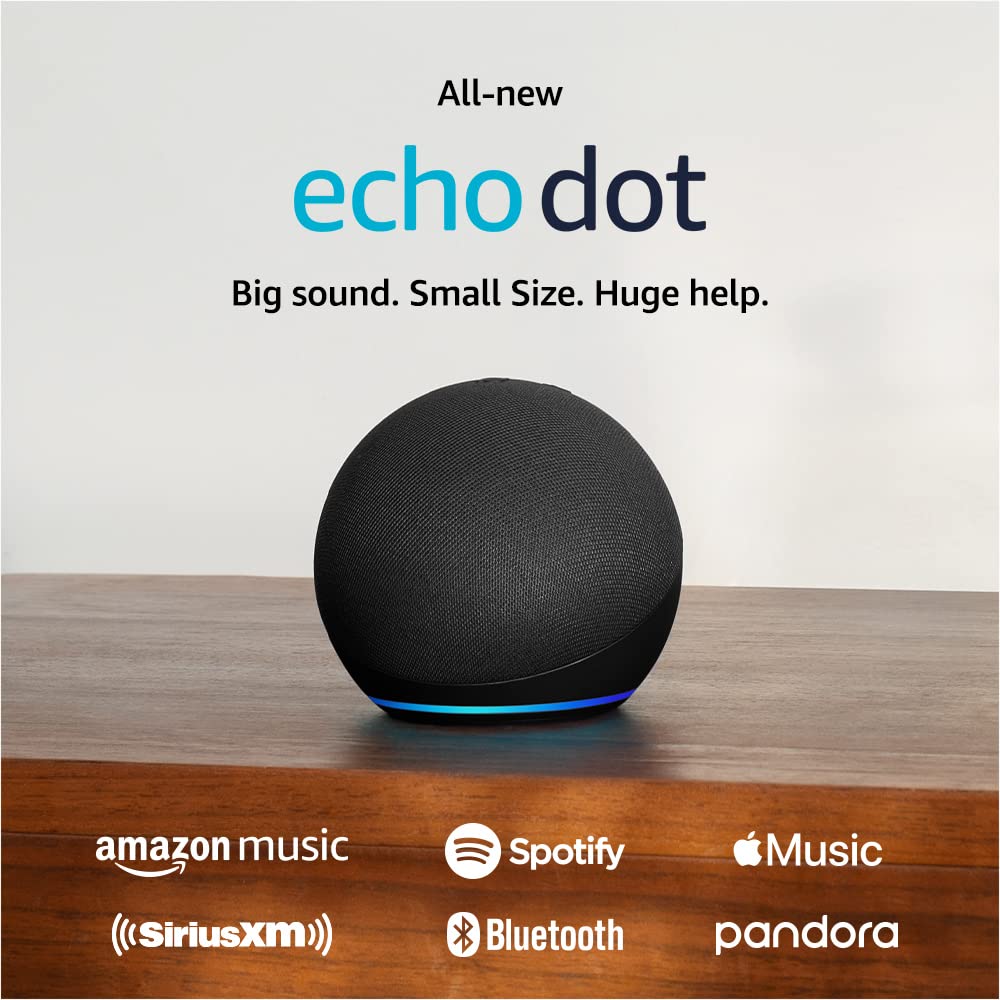Amazon Echo Dot (newest model), Vibrant sounding Alexa speaker, Great for bedrooms, dining rooms and offices, Charcoal: Charcoal Device only