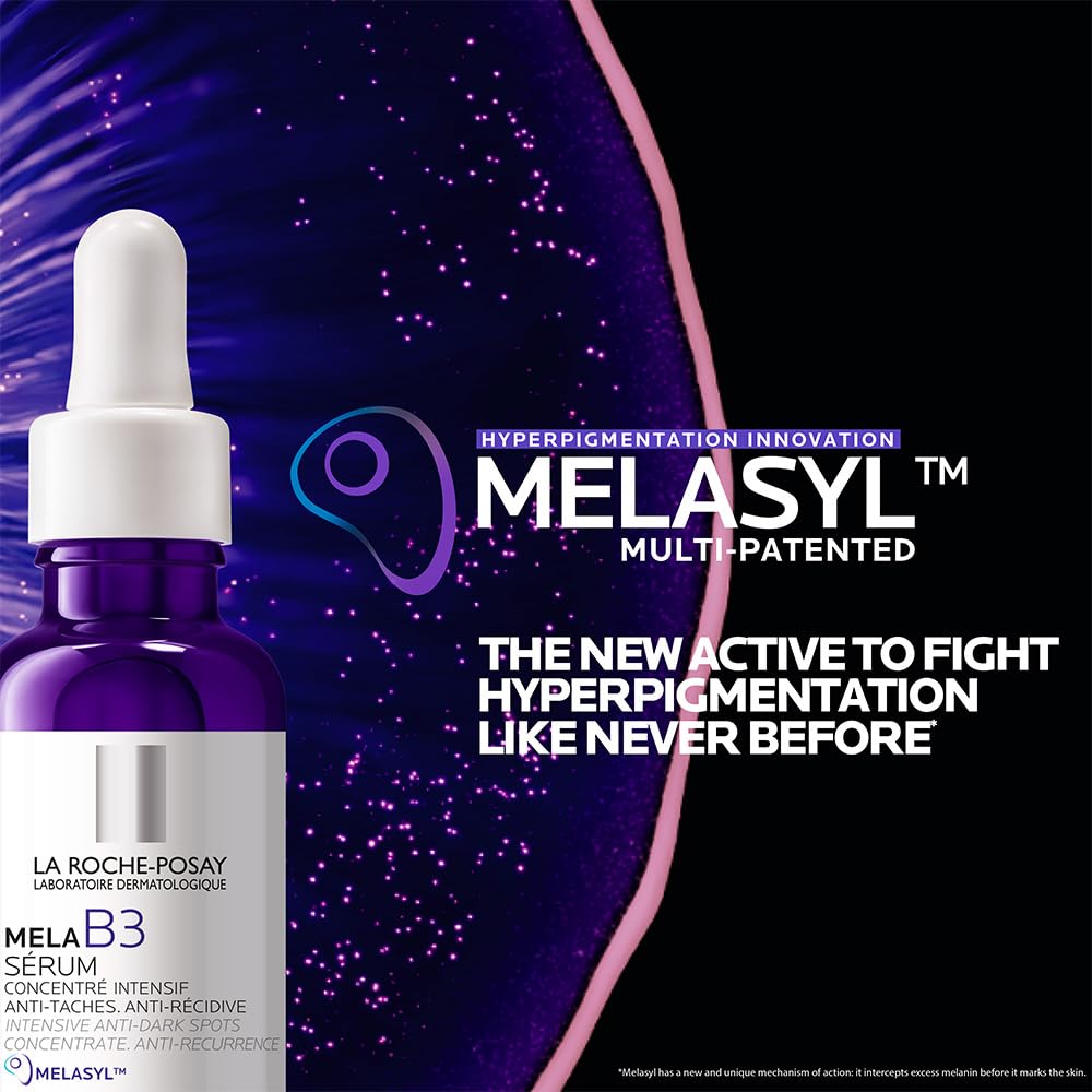 La Roche-Posay Mela B3 Serum, Dark Spot Corrector With Anti-Aging Melasyl + 10% Niacinamide, Discoloration Correcting Serum for Sun Spots, Age Spots & Post-Acne Marks: 1 Fl Oz (Pack of 1)