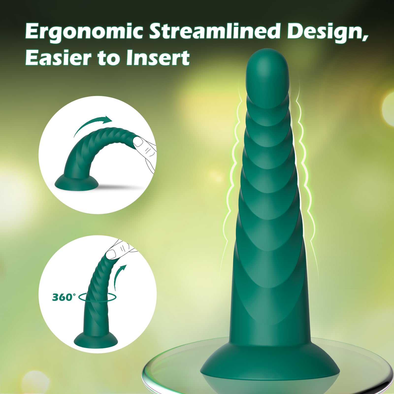 Anal Plug Pack of 3 Anal Toys, Silicone Adult Sex Anal Trainer Butt Plug for Beginners Advanced Players Anal Training Sets with Flared Suction Base Prostate Massager for Men, Women & Couple (): Green