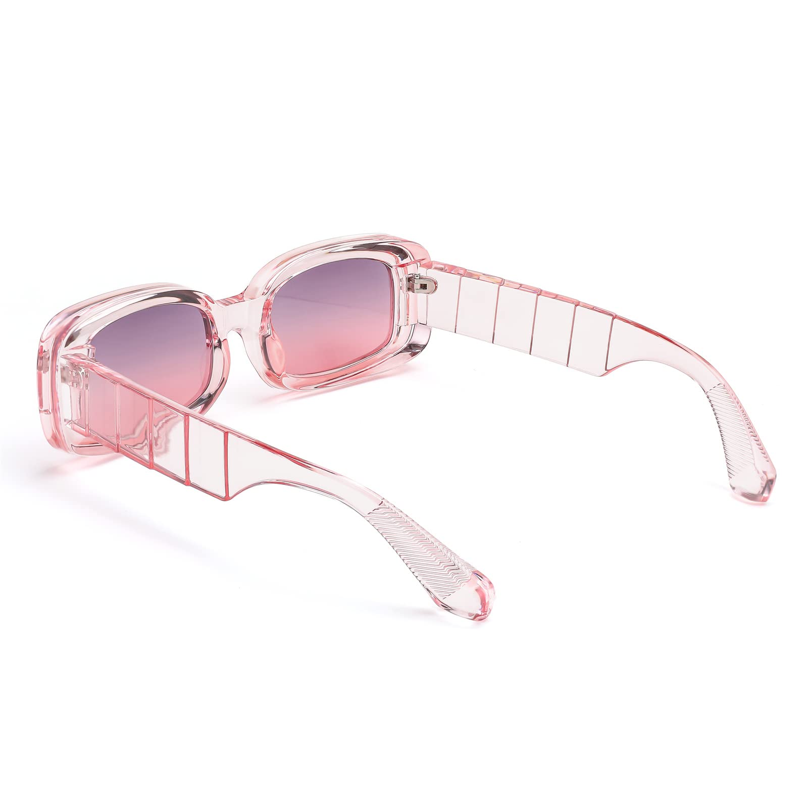 FEISEDY Retro Thick Rectangle Sunglasses Retro 90s Small Chunky Square Women Men B2307 thumbnail 6