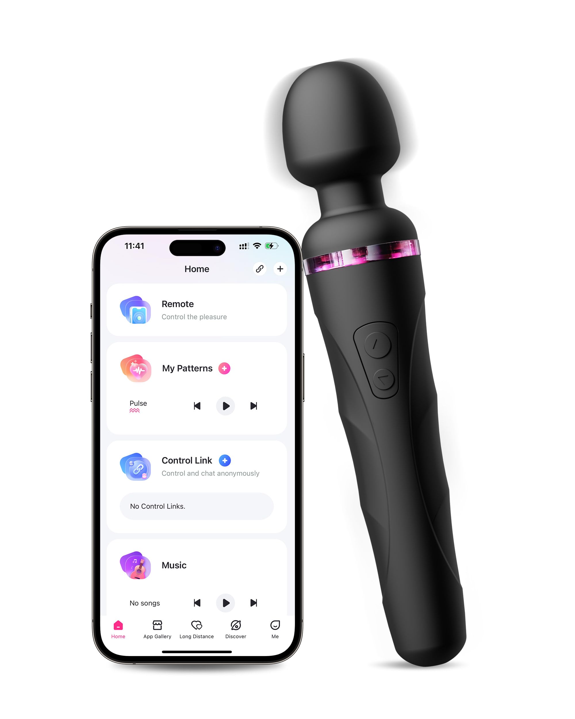 LOVENSE Domi 2 Wand Massager Clitoral Vibrators, Intense Vibrator Black Adult Sex Toys&Games for Women Men Powerful Massage with Dual Rotating Head, Remote Control Vibrator for Couple Play