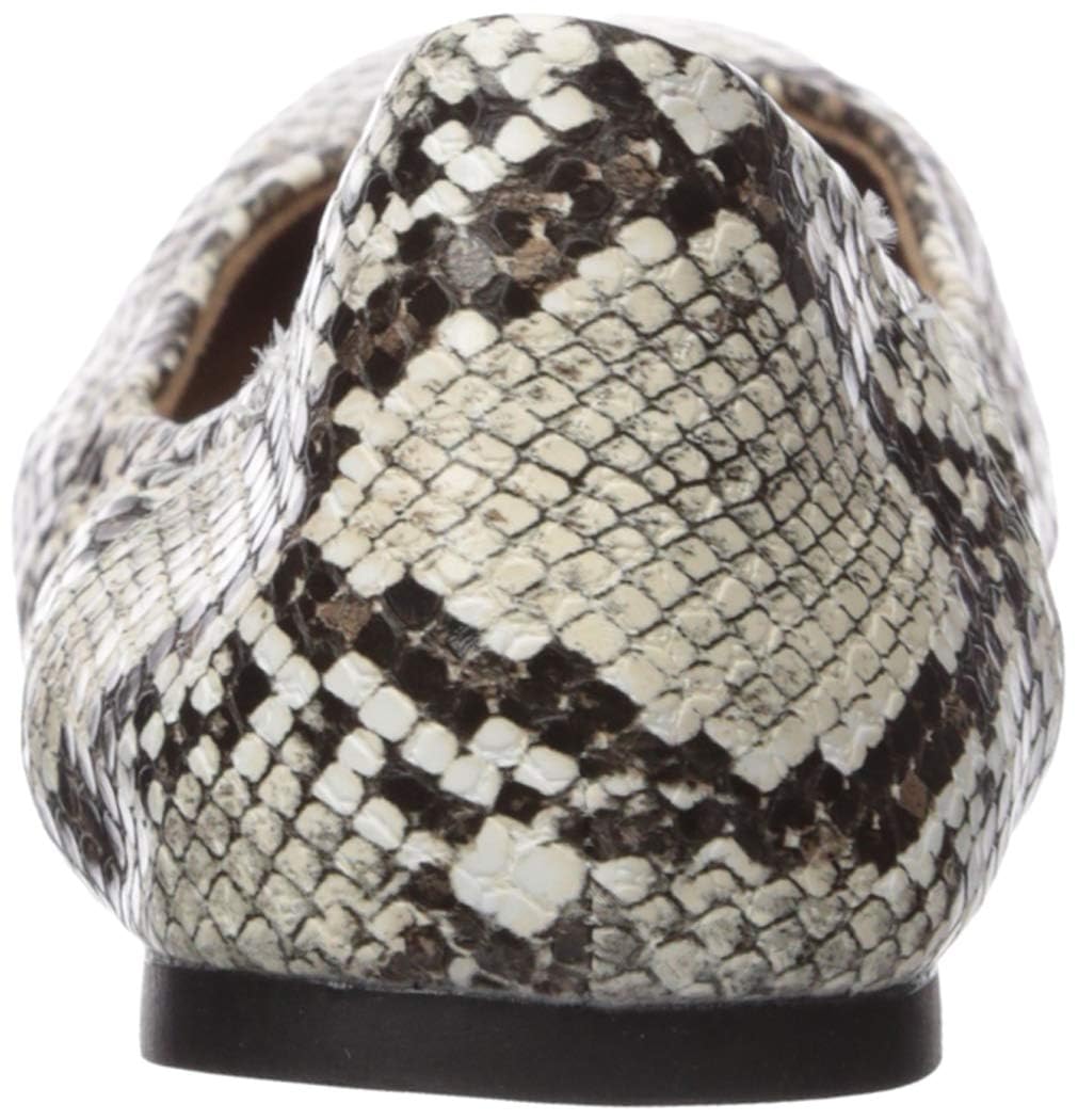 Amazon Essentials Women's Belice Slip On Ballet Flat: 7.5 Black White Faux Snake Skin