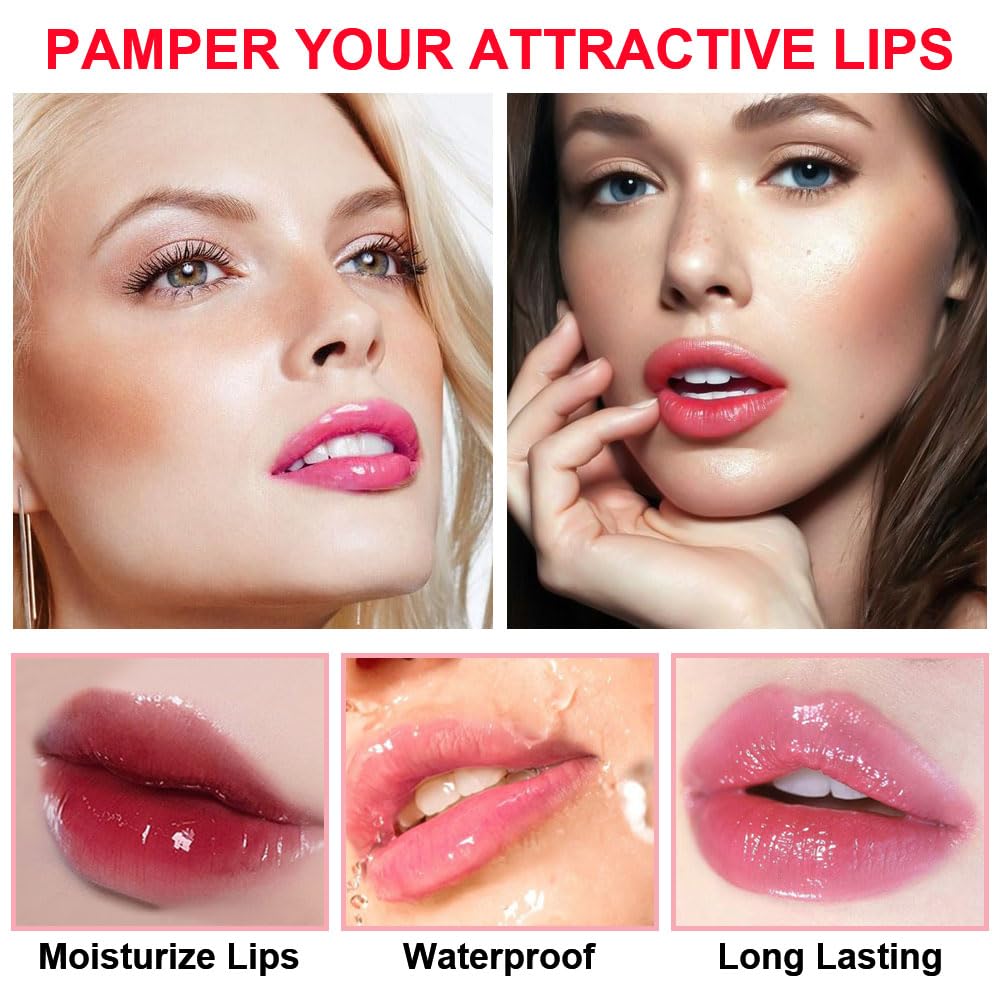 BINGBRUSH Aloe vera Color Changing Lipstick,Moisturizer Long Lasting Lip Care Magic Lip Gloss,Mood Makeup Lipstick Set,24 hours original(3Pcs Aloe+Strawberry+Cherry, 3 Count (Pack of 1)): 1 Count (Pack of 1) 5 Pcs-01#Aloe+02#Strawberry+09#Peach+04#Red Cherry+10#Avocado