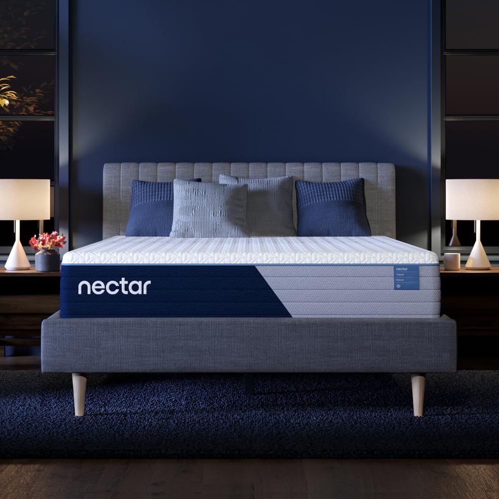 Nectar Luxe Hybrid 14” Queen Mattress - Medium Firm - Memory Foam & Innerspring Coils - Cooling Fibers - 3” Pressure Relief Layer - Mattress in a Box - 365-Night Trial & Forever Warranty: California King 12" Hybrid (New Version) Mattress