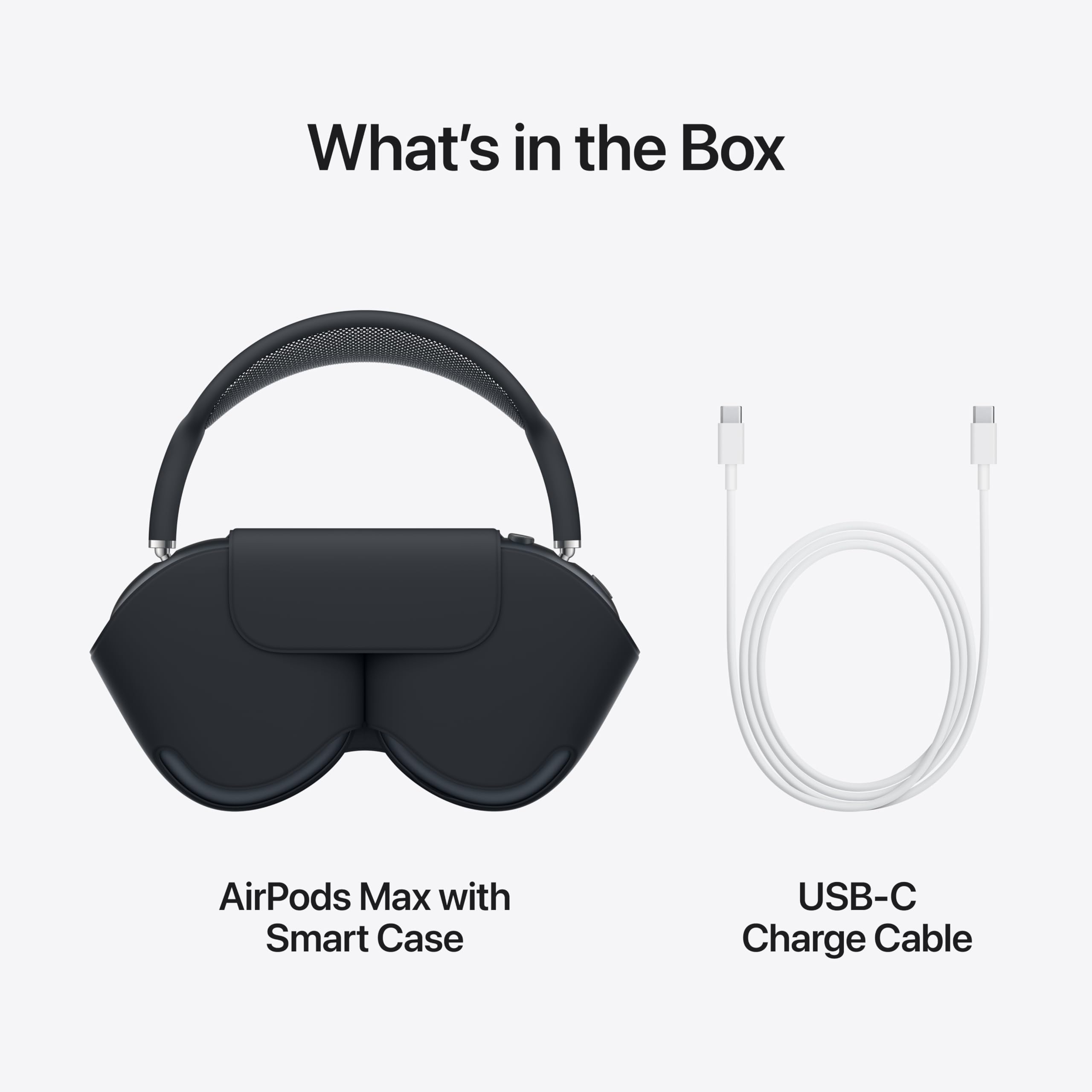 Apple AirPods Max Wireless Over-Ear Headphones, Active Noise Cancelling, Transparency Mode, Personalized Spatial Audio, Dolby Atmos, Bluetooth Headphones for iPhone – Space Gray: USB-C Midnight With AppleCare+ (2 Years)
