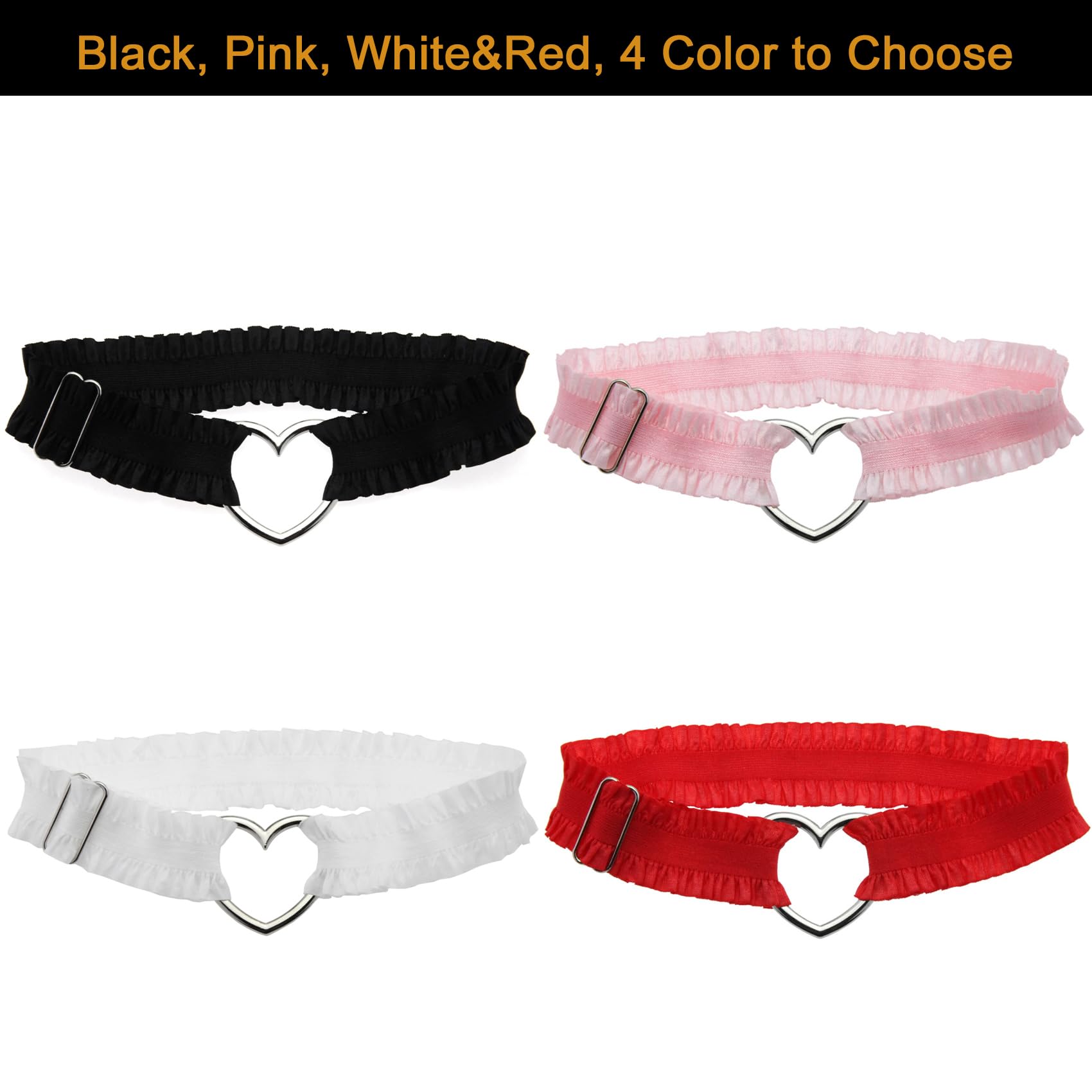 alisikee 2Pcs Adjustable Heart Lace Thigh Garter for Wedding Bride, Elastic Leg Garters Belt for Women Parties: alisikee 2Pcs Adjustable Heart Lace Thigh Garter for Wedding Bride, Elastic Leg Garters Belt for Women Parties