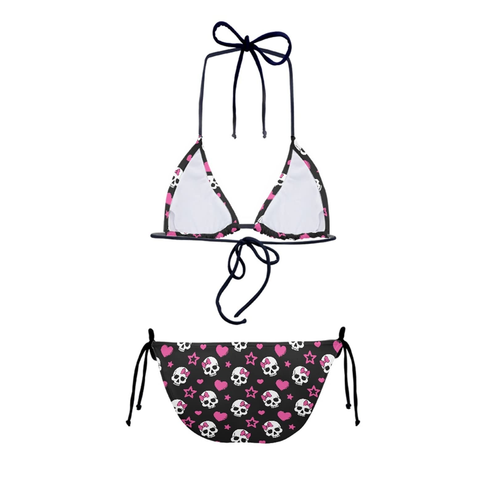 JEOCODY Women's High Waist Halter Bikini Set Two Piece Swimsuits Triangle Bikini Sets