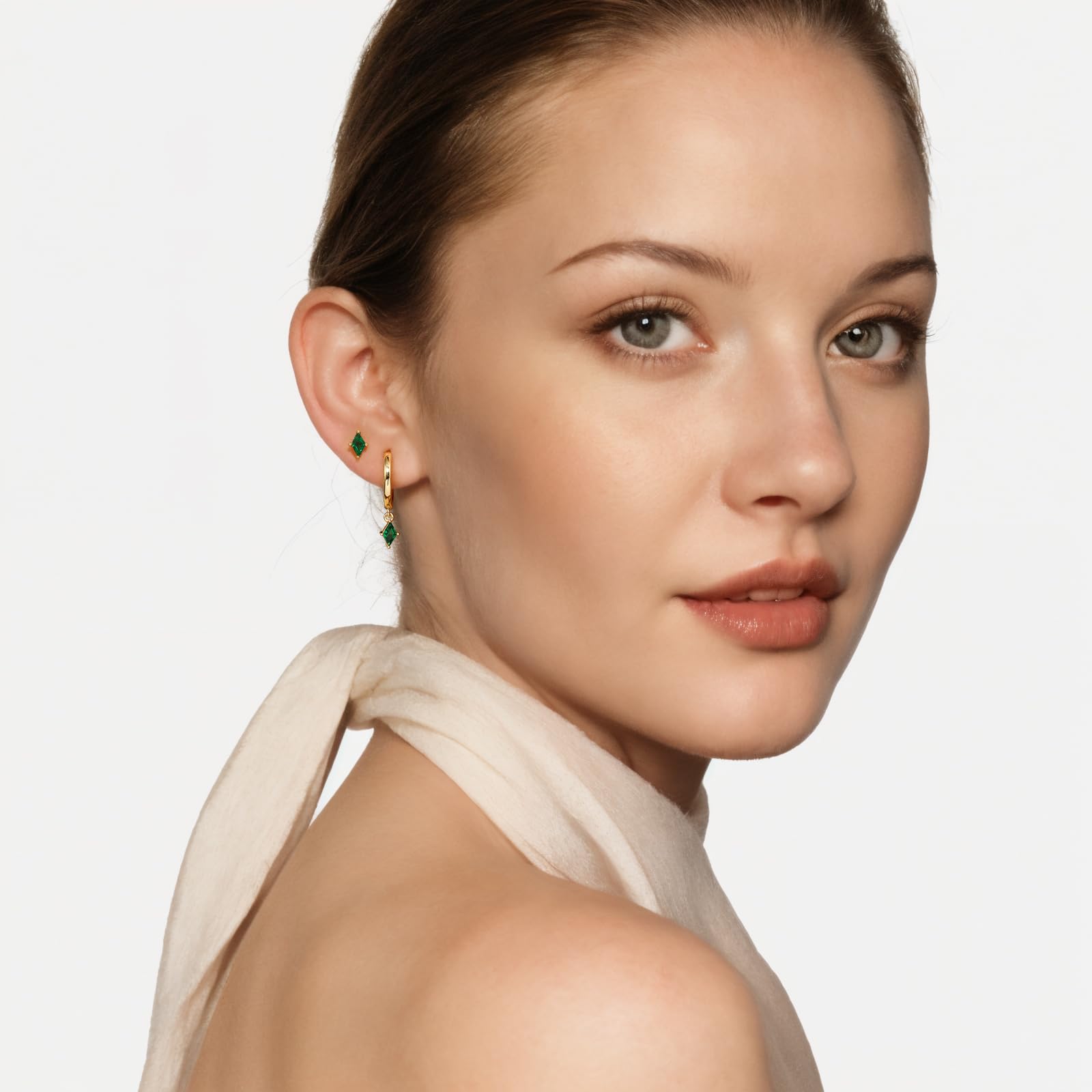 Angelady Gold Hoop Earrings Set for Women, Dainty 14K Gold Plated Huggies Earring, Sterling Silver Hypoallergenic Cartilage Earrings, Trendy Earring Stacks for Multiple Piercing Jewelry Gift(3 Pairs) thumbnail 4