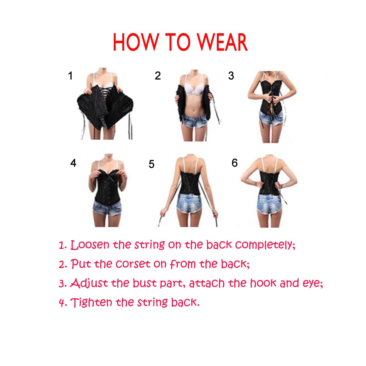 HEZEHAI Corset Tops for Women, Bustier Shapewear Lingerie, Waist Shaping Lace Push Up Bodysuit Pleated Lace Corset Tops