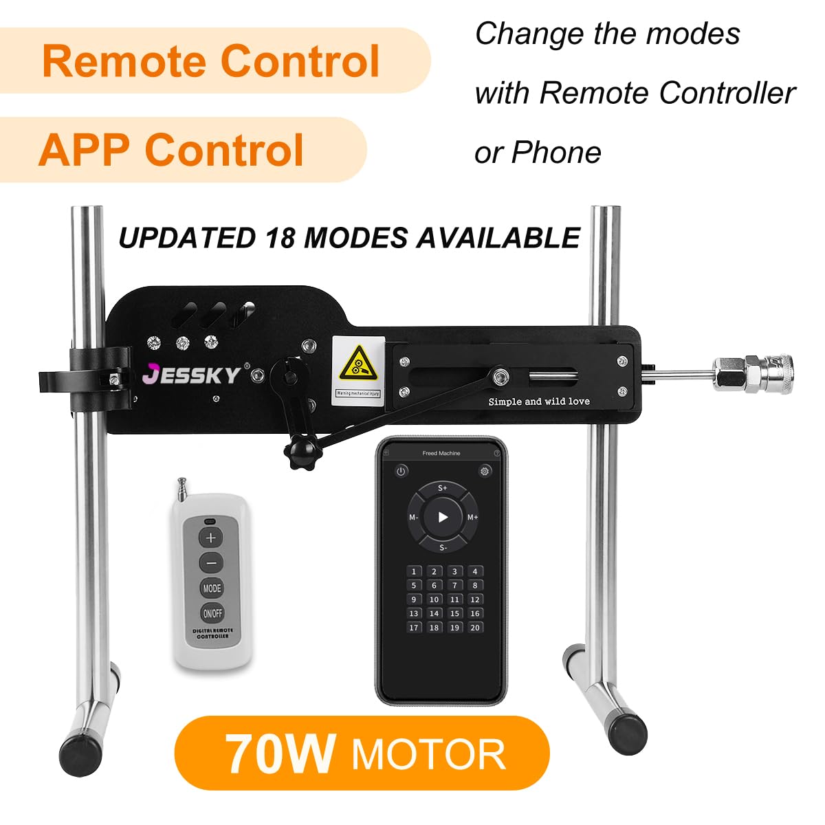 JESSKY Premium Sex Machine, Adjustable Love Machine Adult Sex Toys APP/Remote Control Thrusting Sex Machine with 3 Attachments for Women and Men: 1-thrusting Sex Machine