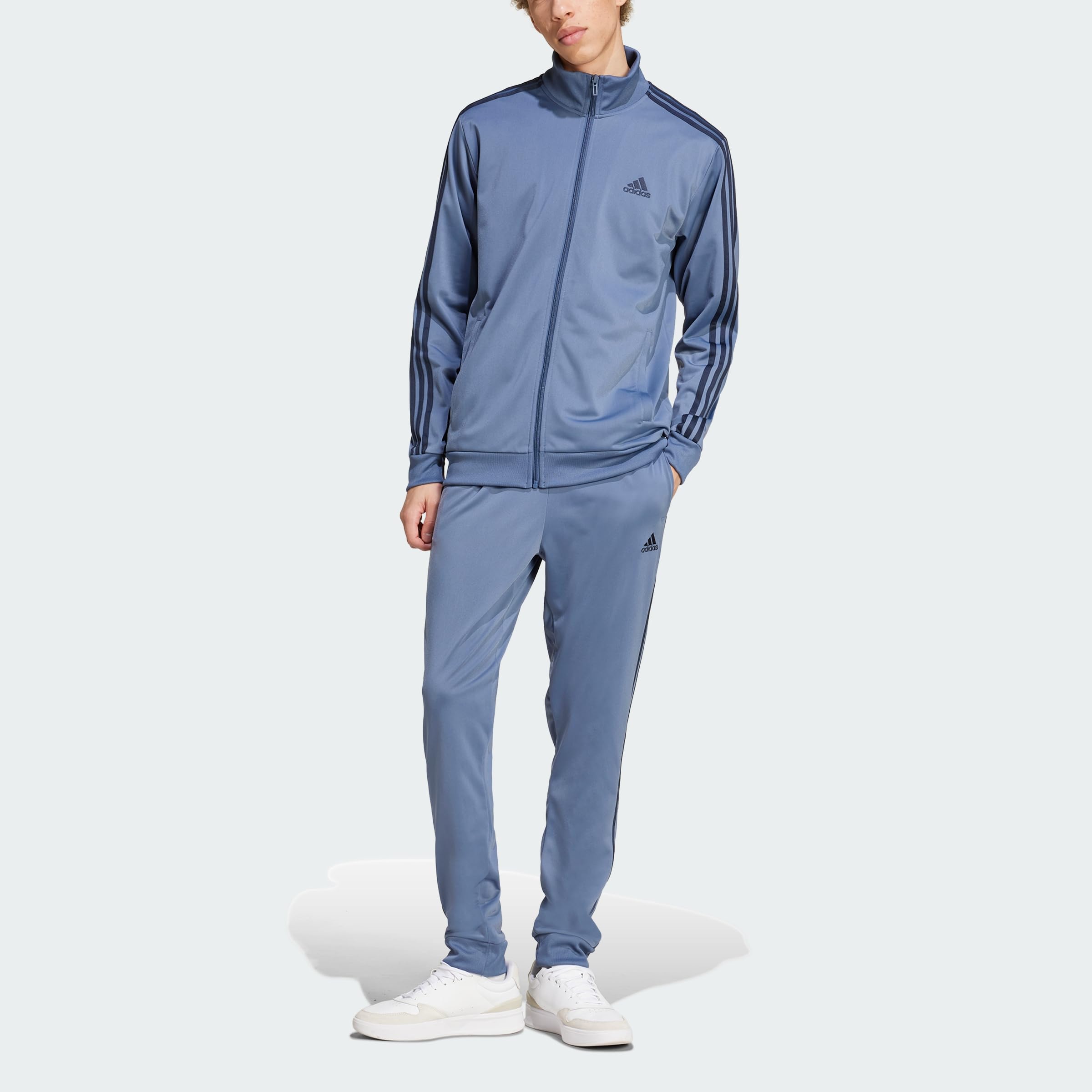 adidas Men's Size Basic 3-Stripes Tricot Track Suit thumbnail 4