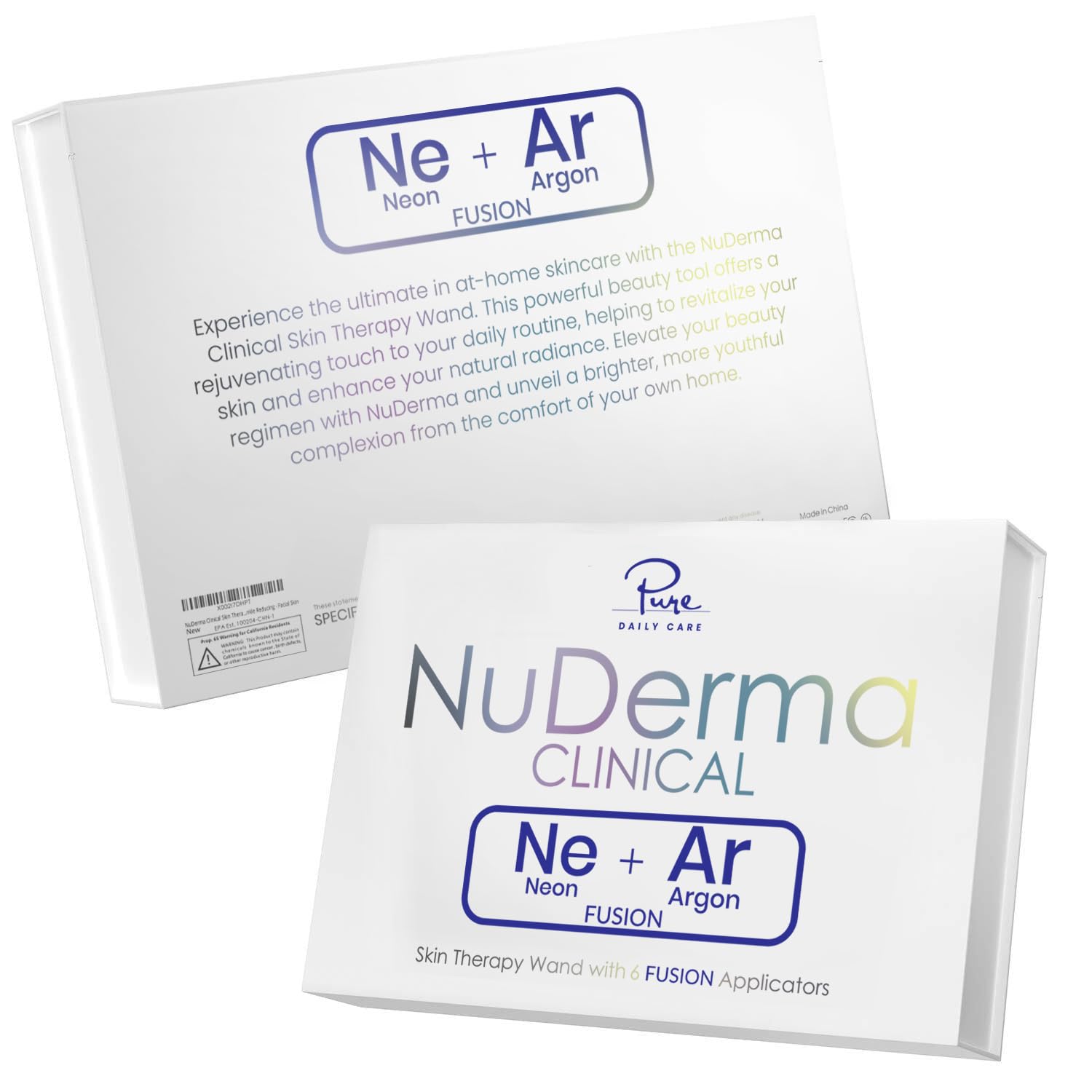 NuDerma Clinical Skin Therapy Wand - Portable Skin Therapy Machine w 6 Fusion Neon + Argon Wands – Anti Aging - Clarifying - Skin Tightening & Radiance - Wrinkle Reducing thumbnail 7