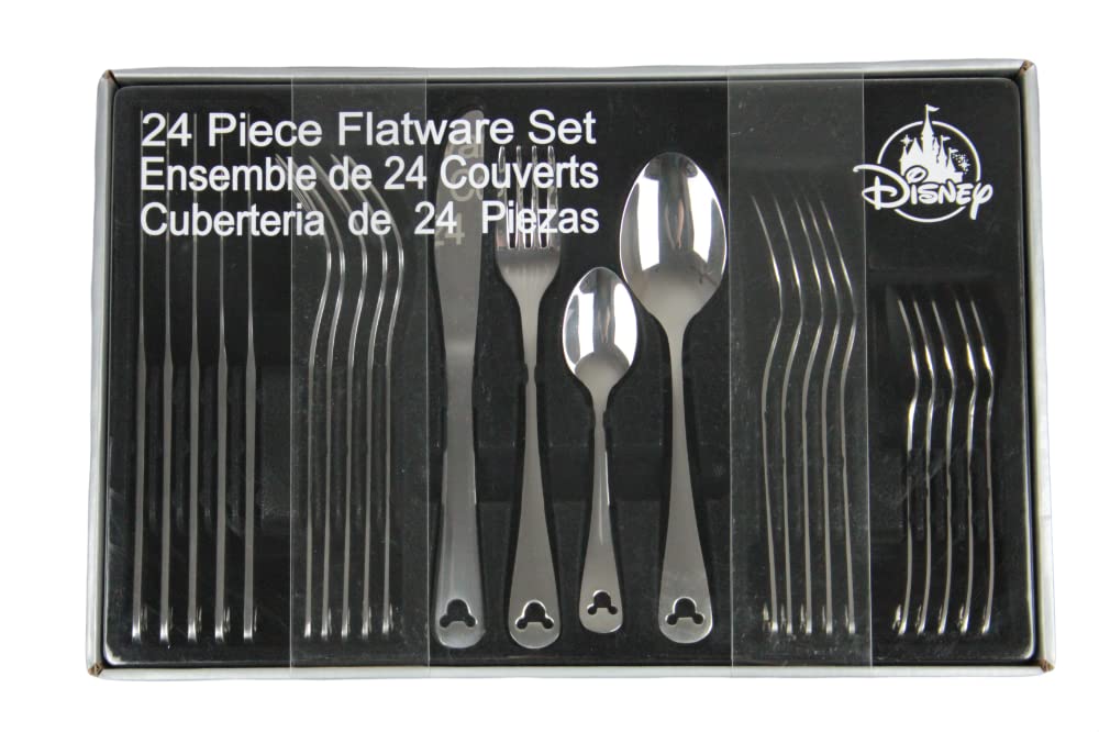 Disney Theme Park Exclusive Mickey Icon 24 Piece Flatware Set