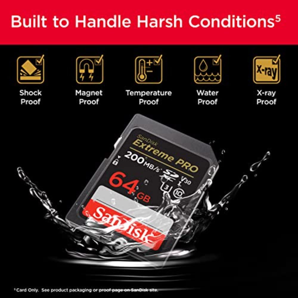 SanDisk 128GB Extreme PRO SDXC UHS-I Memory Card - C10, U3, V30, 4K UHD, SD Card - SDSDXXD-128G-GN4IN: 64GB Memory Card Only