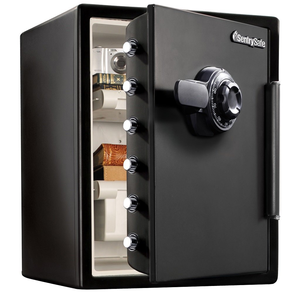 SentrySafe Black Fireproof Waterproof Floor Safe with Dial Combination Lock for Home or Office, 2.05 Cubic Feet, SFW205CWB: 2.05 cu.ft. 1-Hr. Fireproof, Combination, Bolt-Down Safe