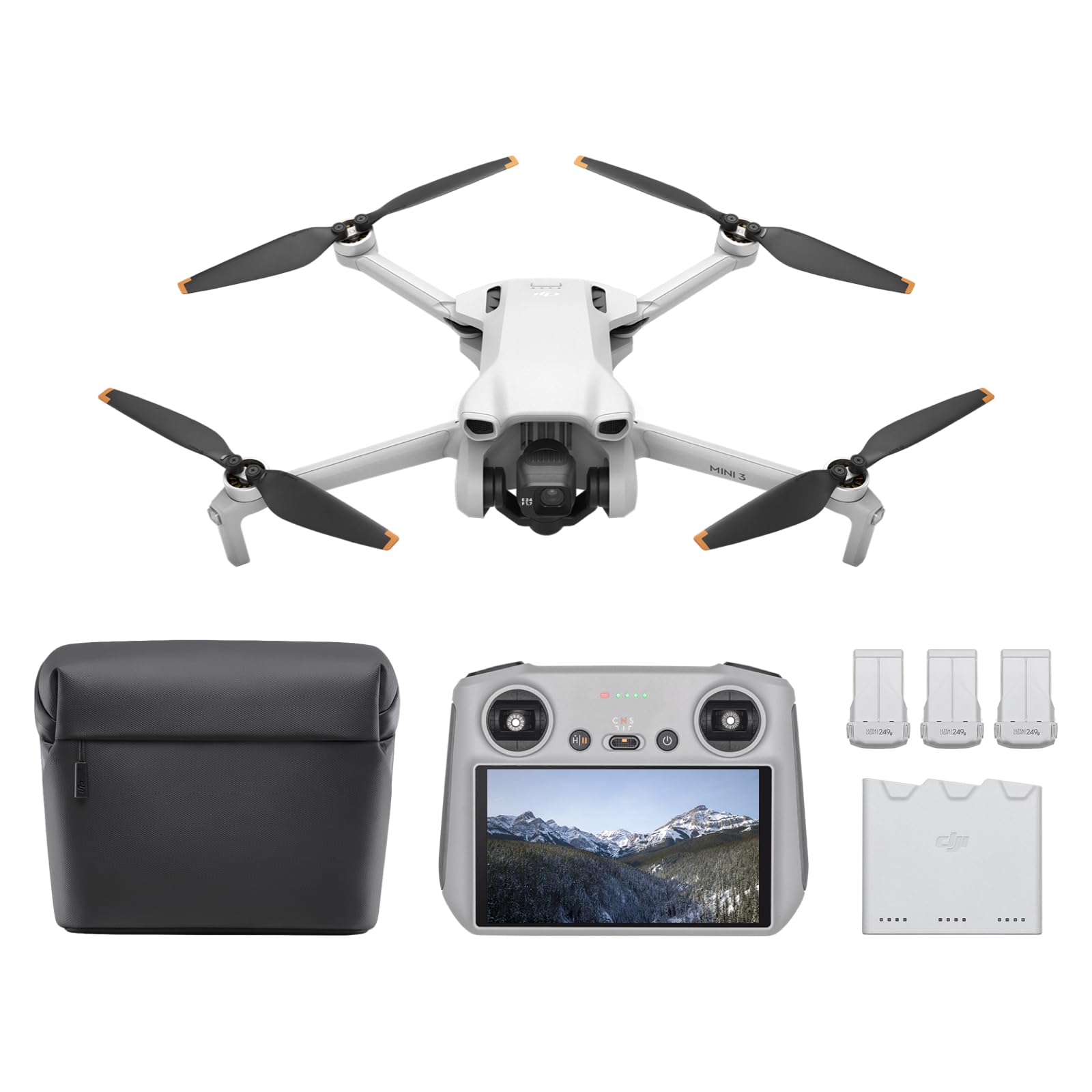 , Lightweight 3x Mechanical Gimbal Drones with Camera for Adults 4K, 38-min Flight Time, up to 32800ft (10km) Video Transmission, Vertical Shooting, GPS Auto Return Integrated: DJI Mini 3 Fly More Combo (DJI RC)