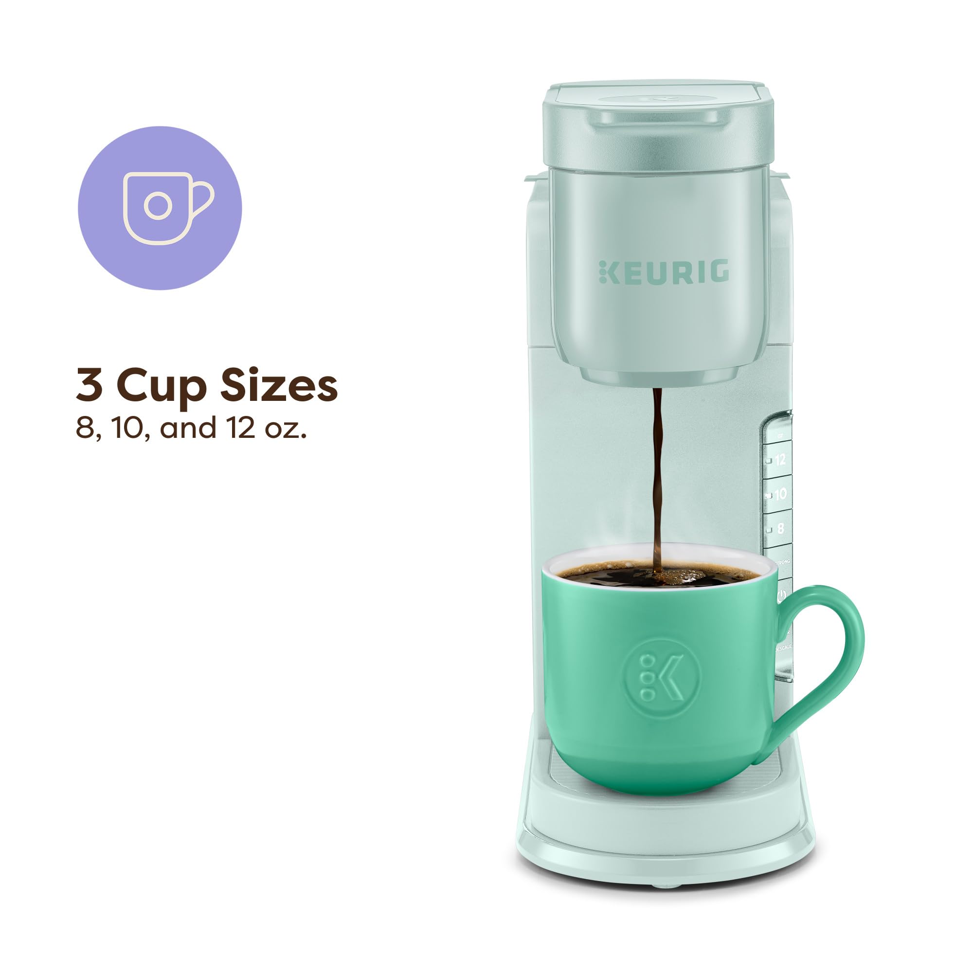 Keurig K-Express Single Serve K-Cup Pod Coffee Maker, 3 Brew Sizes, Strong Button Feature, 42oz Removable Reservoir,: Mint