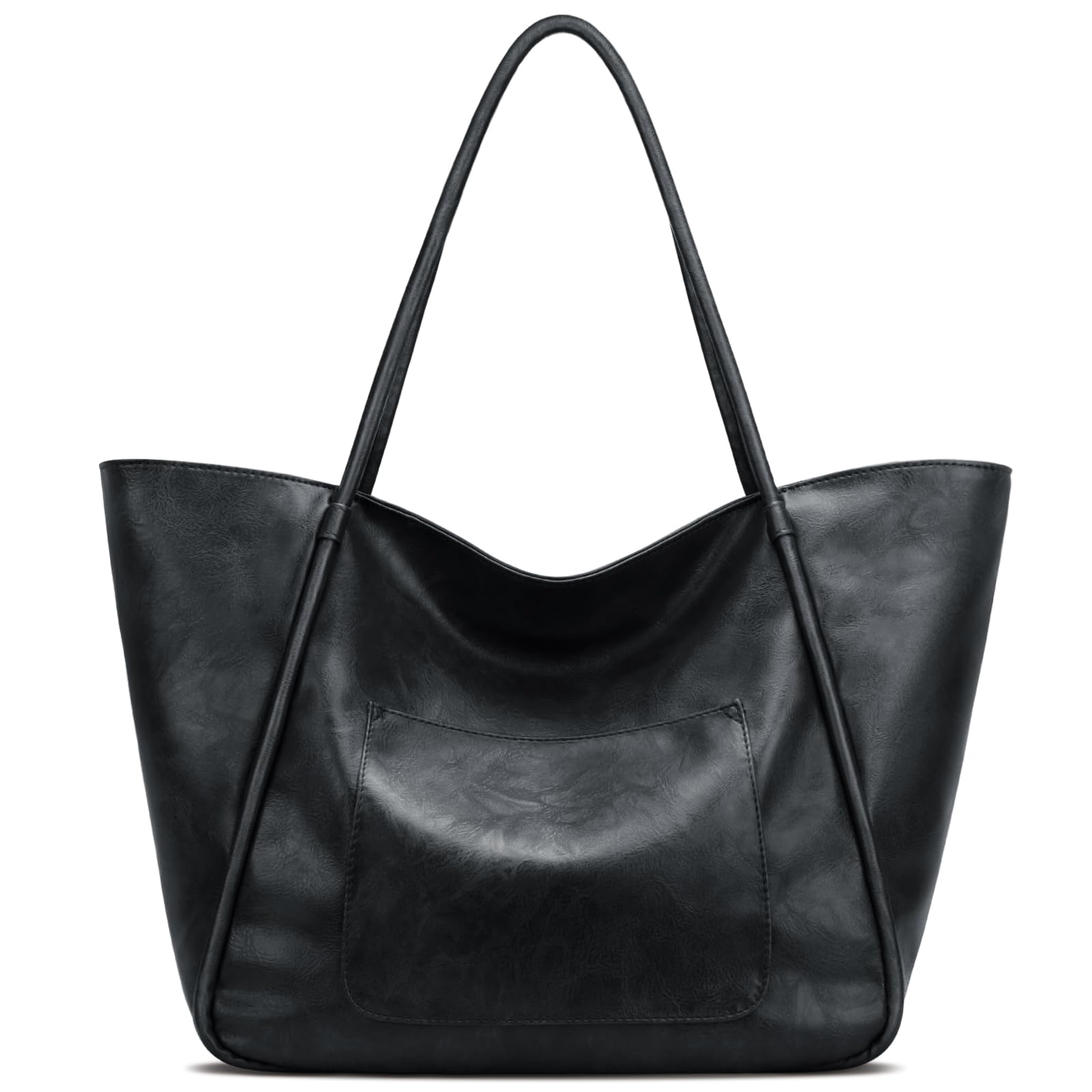 KKXIU Large Tote Bag for Women with Zipper Work Leather Travel Purse and Handbags thumbnail 6