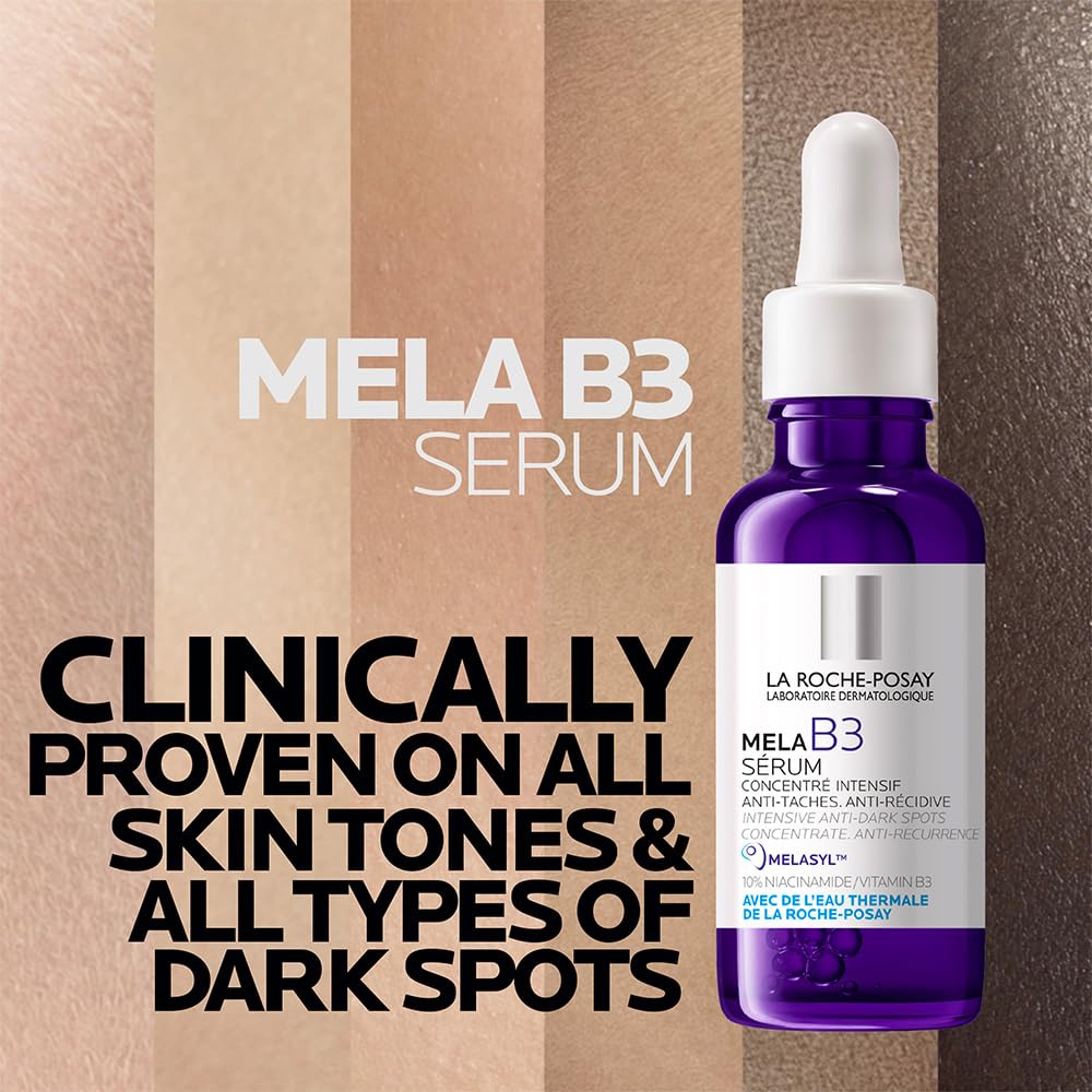 La Roche-Posay Mela B3 Serum, Dark Spot Corrector With Anti-Aging Melasyl + 10% Niacinamide, Discoloration Correcting Serum for Sun Spots, Age Spots & Post-Acne Marks: 1 Fl Oz (Pack of 1)