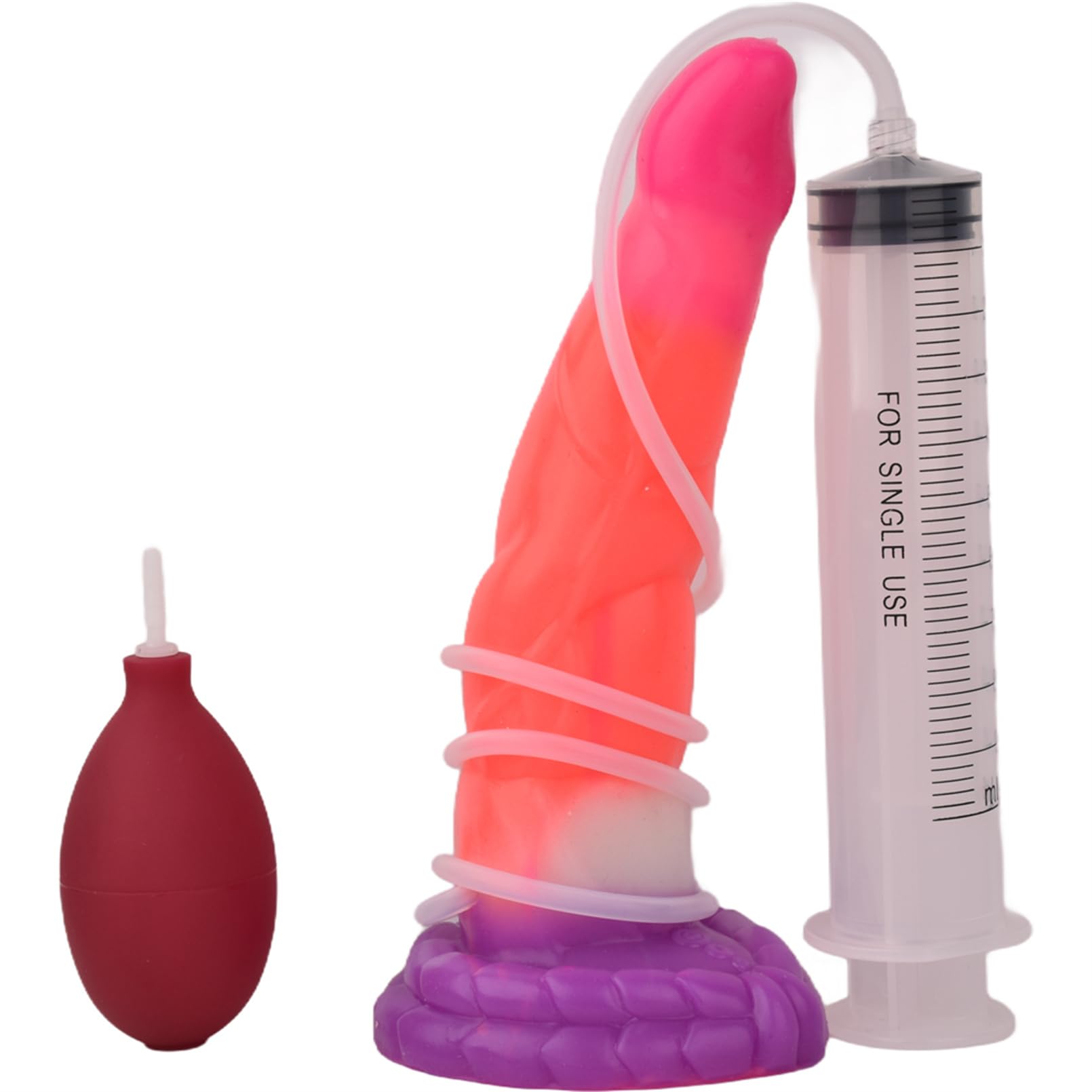 SOODAY 8.07" Luminous Squirting Dildo Silicone Anal Dildo Butt Plug Toy for Women, Realistic Ejaculating Dildo Suction Cup Dildo Adult Sex Toy, Flexible Dildo Anal Plug