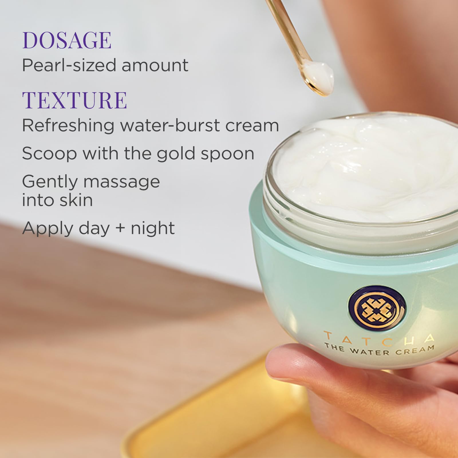 TATCHA The Water Cream | Cream Moisturizer for Face, Optimal Hydration For Pure Poreless Skin: 1.7 Fl Oz (Pack of 1)