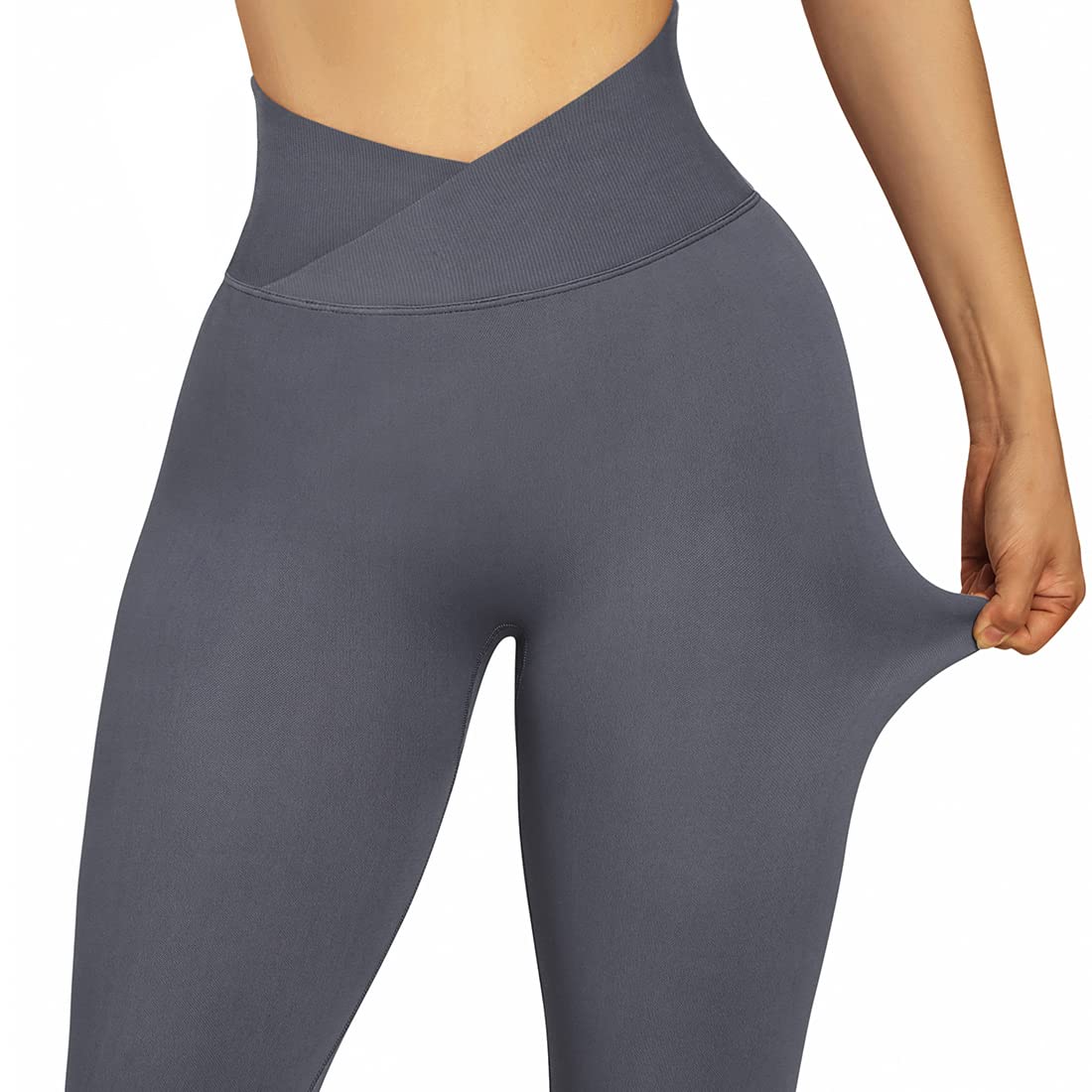 SUUKSESS Women Crossover Seamless Leggings Butt Lifting High Waisted Workout Yoga Pants thumbnail 4