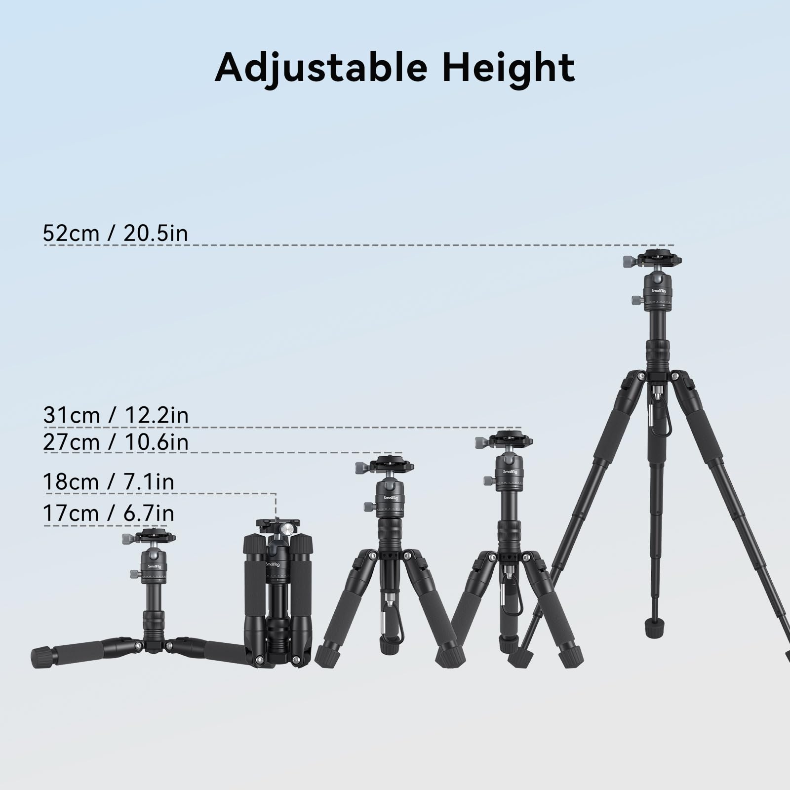 SmallRig VT-20 Aluminum Mini Tripod, 20" Desktop Tripod with 360° Ball Head, Compact Desktop Tripods for DSLR Camera Video Camcorder, Load up to 13lb/6kg-4289: SmallRig VT-20 Aluminum Mini Tripod, 20" Desktop Tripod with 360° Ball Head, Compact Desktop Tripods for DSLR Camera Video Camcorder, Load up to 13lb/6kg-4289