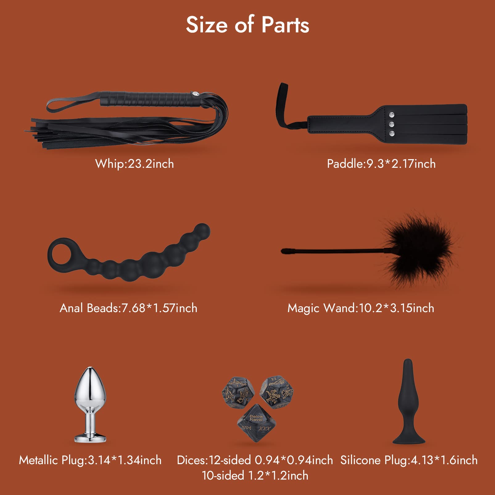 Sex Bondage BDSM Kit Restraints - UTIMI Upgrade Restraint Sets with Adjustable Handcuffs Collar Ankle Cuff Dice Beads Anal Plug Adult Games Sex Toys for Men Women and Couples Foreplay | 17PCS