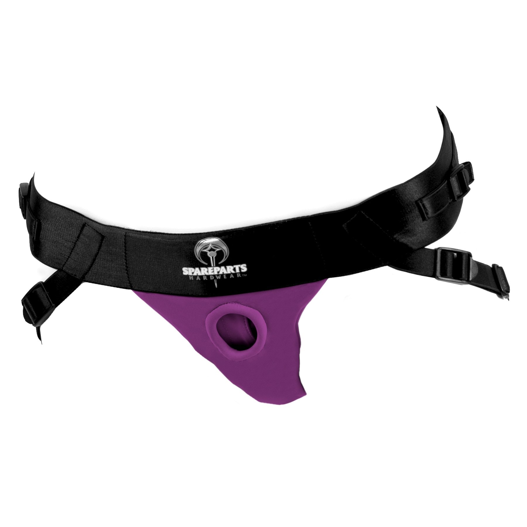 SpareParts HardWear Joque (Double Strap) Harness Adjustable and Washable Size A, Belt 20-50Inch HIPS, Leg Straps 10-16Inch: 35-65 Inch (Pack of 1) Purple