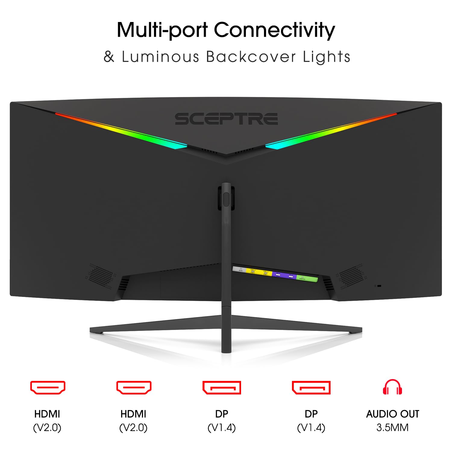 Sceptre 34-Inch Curved Ultrawide WQHD Monitor 3440 x 1440 R1500 up to 165Hz DisplayPort x2 99% sRGB 1ms Picture by Picture, Machine Black 2023 (C345B-QUT168): 34" Curved WQHD 165Hz