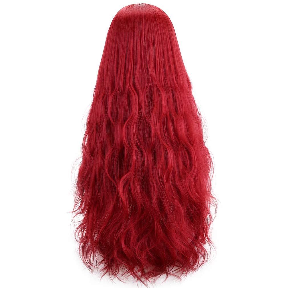 STYLER Long  Synthetic Wig with Bangs - Natural Long Wavy Cosplay Wigs for Women Halloween Christmas 30" (White)
