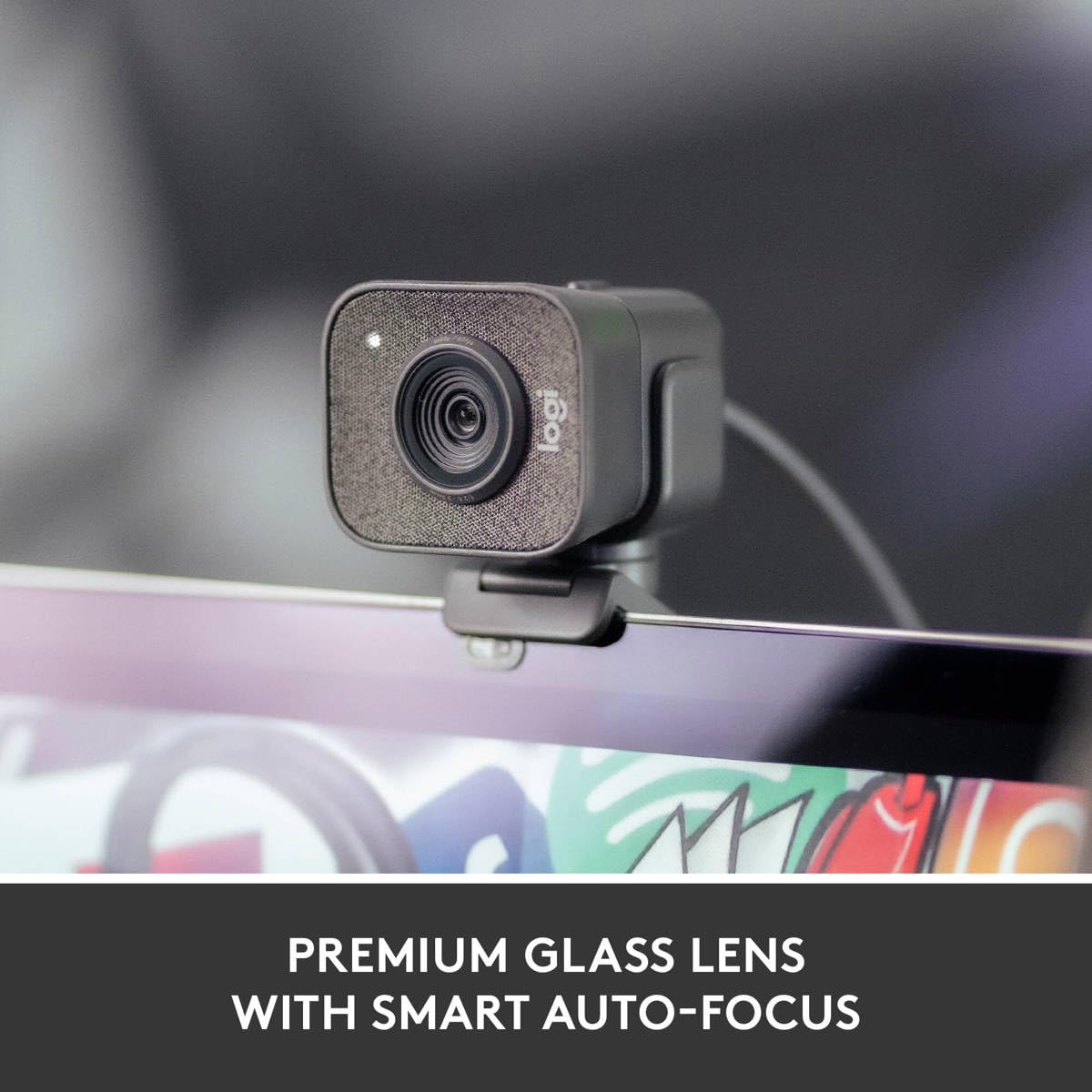Logitech StreamCam Plus Webcam with Tripod Mount (Graphite), 1080p
