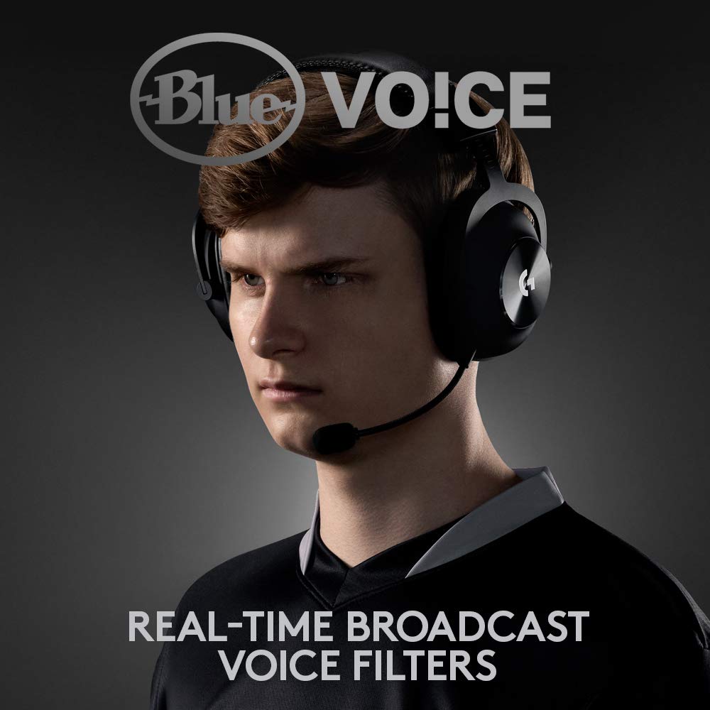 Logitech G PRO X Wireless LIGHTSPEED Gaming  with Blue VOCE Mic Filter Tech, 50 mm PRO-G Drivers, and DTS Headphone:X 2.0 Surround Sound, 20+ Hour Battery Life - Black: Headset