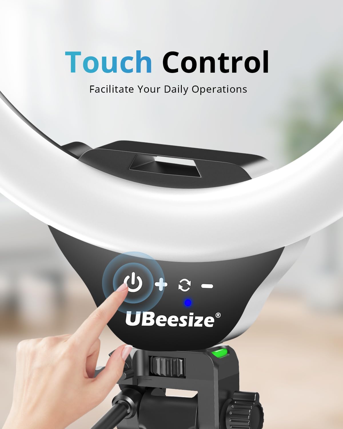 UBeesize 12'' Selfie Ring Light with 62’’ Tripod Stand for Video Recording, Live Streaming(YouTube, Instagram, TIK Tok), Compatible with Phones, Cameras and Webcams: RGB,White,Warm,Daylight Black