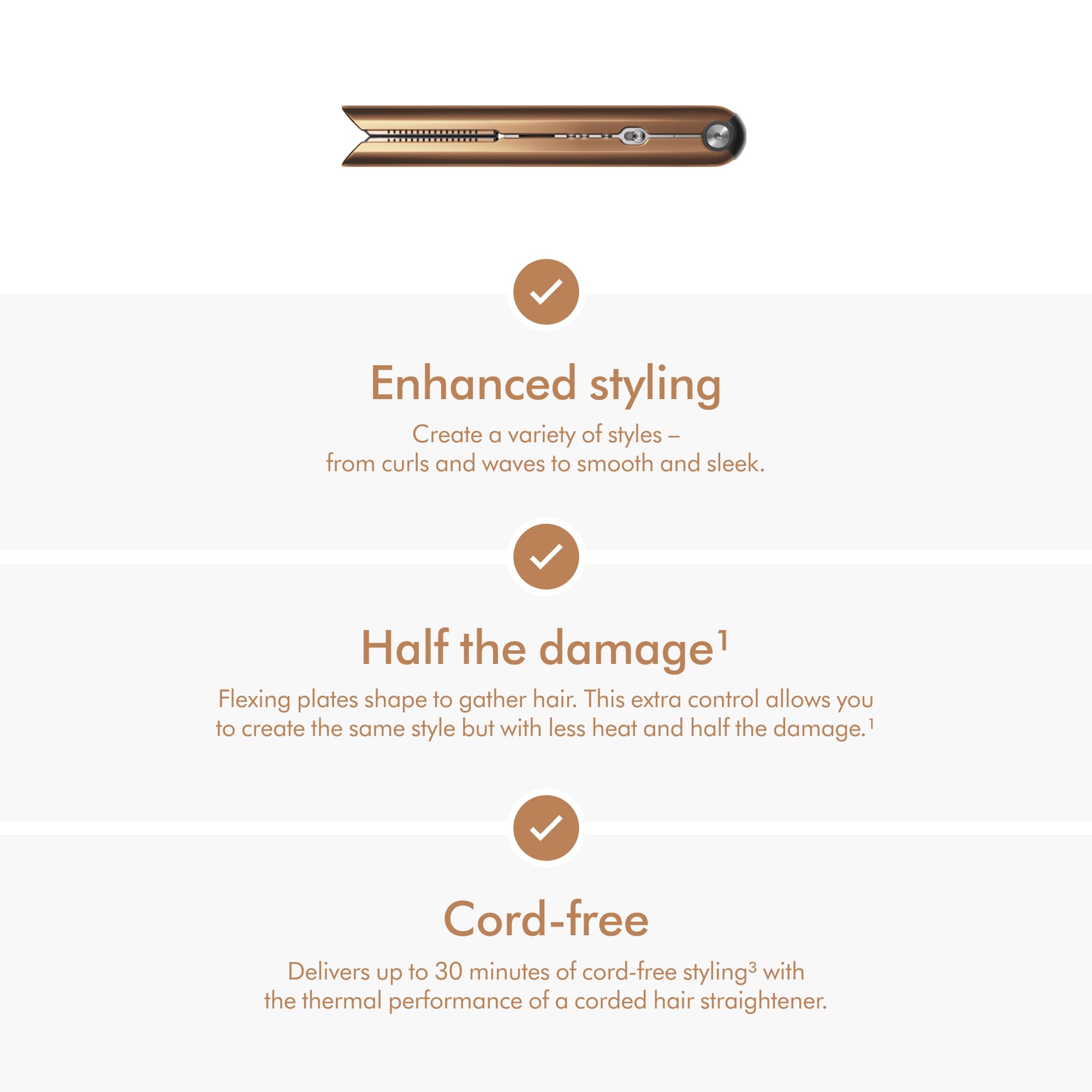 Dyson Corrale™ Hair Straightener: Nickel/ Copper