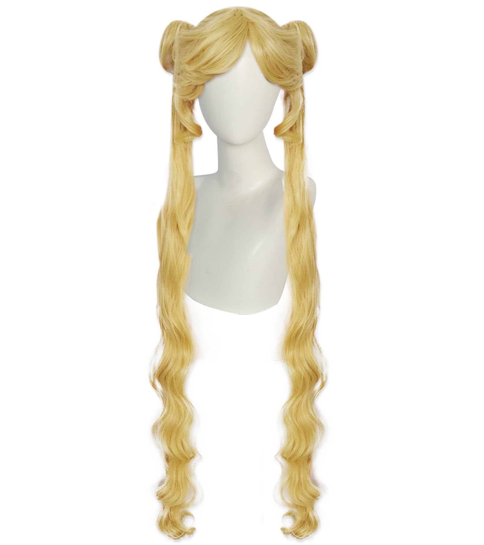 Ebingoo Blue Braided Cosplay Wig for Women + Wig Cap Long Straight Synthetic Costume Wig for Halloween Costume Anime Party: Blonde 1