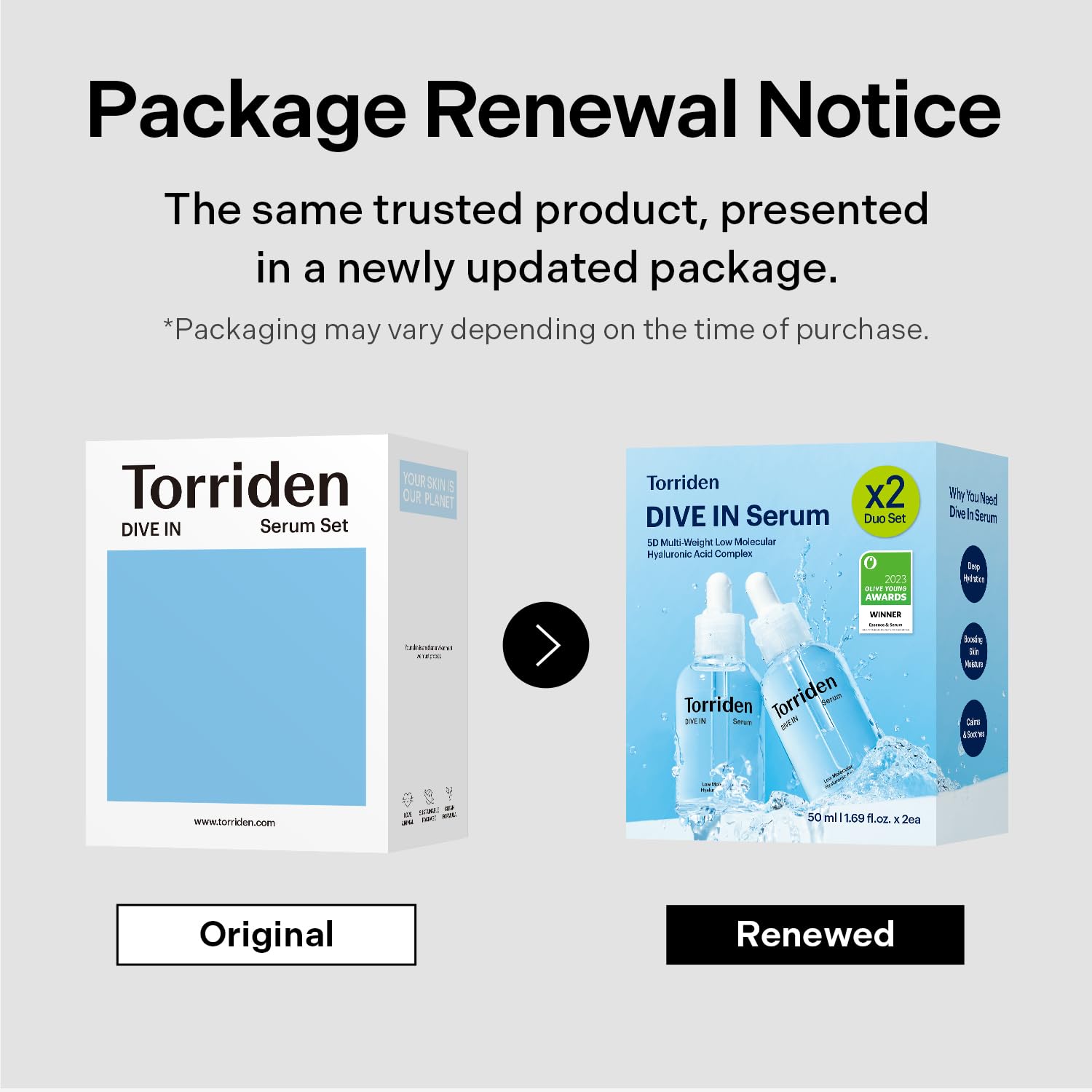 Torriden DIVE IN Hyaluronic Acid Serum 50ml(1.69 fl.oz.) * 2 (Pack of 2) | Deep Hydration to Get Glow Skin | Hyaluronic Acid, Panthenol, Allantoin | Korean Facial Serum: Pack of 2 (1.69 fl.oz x 2)