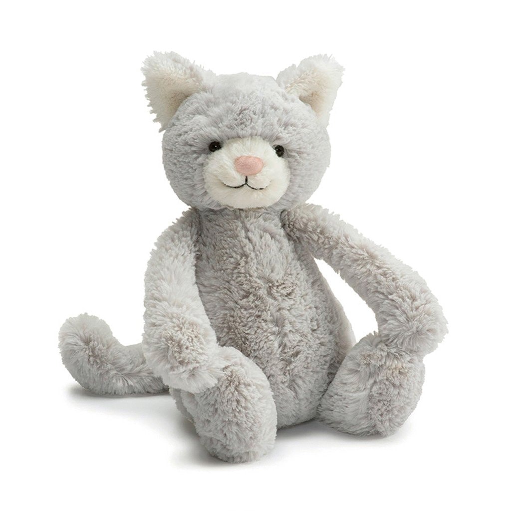 Jellycat Bashful Grey Kitty Stuffed Animal, Medium 12 inches - Cats & Kittens Plush Toy - Classic Children's Gift thumbnail 1