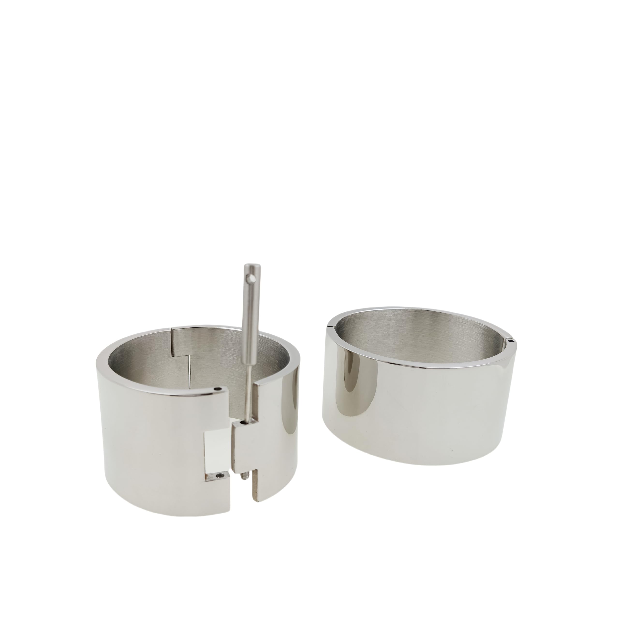 ACECHANNEL Polished shining stainless steel oval shape wrist ankle cuffs lockable bangle salve bracelets: ACECHANNEL Polished shining stainless steel oval shape wrist ankle cuffs lockable bangle salve bracelets