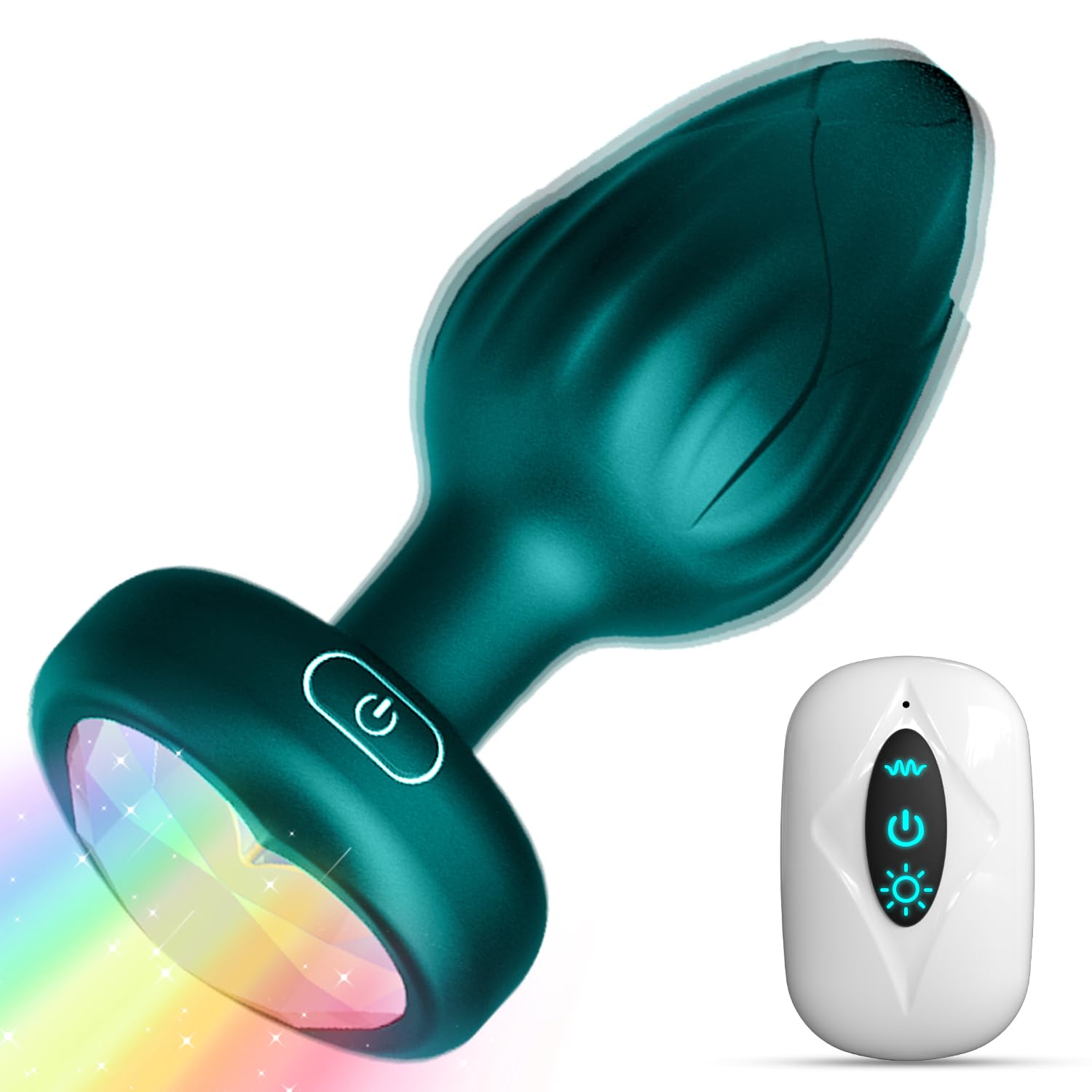 Anal Plug Vibrator Couples Sex Toys for Women, Light Up Vibrating Butt Plug with 10 Vibrations Adult Toys, Women Rose Sex Toys Anal Vibrators: Green