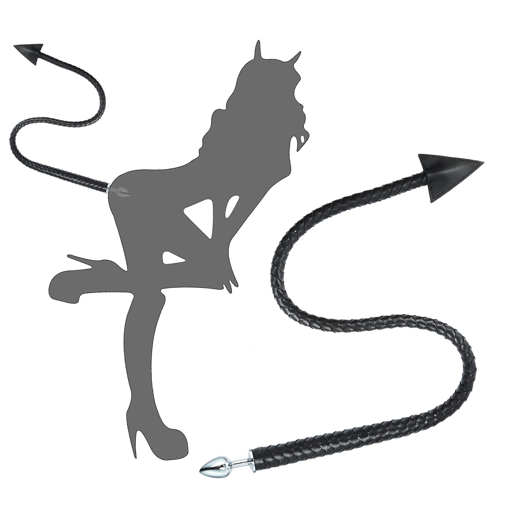 Anal Butt Plug Tail, Metal Anal Plug, Long Anal Plug, Faux Leather Devil Sex Whip Tail, 2 in 1 Anal Sex Toys, Couples Flirt Play Fetish Cosplay Things to Spice Up Your Sex Life: Anal Butt Plug Tail, Metal Anal Plug, Long Anal Plug, Faux Leather Devil Sex Whip Tail, 2 in 1 Anal Sex Toys, Couples Flirt Play Fetish Cosplay Things to Spice Up Your Sex Life