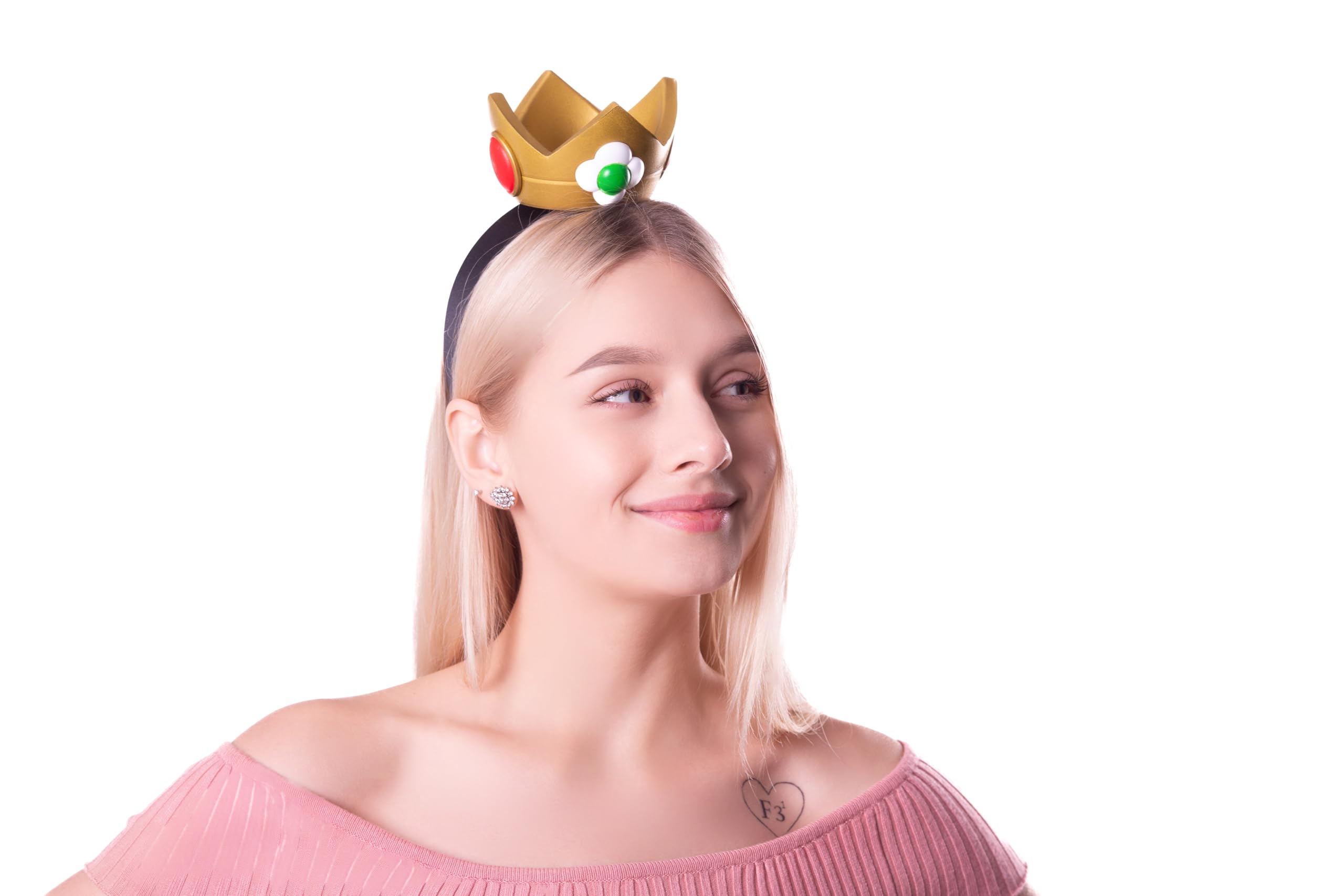 ComfyCamper Womens OSFM Princess Crown on Headband Gem Flower Tiara Halloween Costume Accessories Cosplay Adult