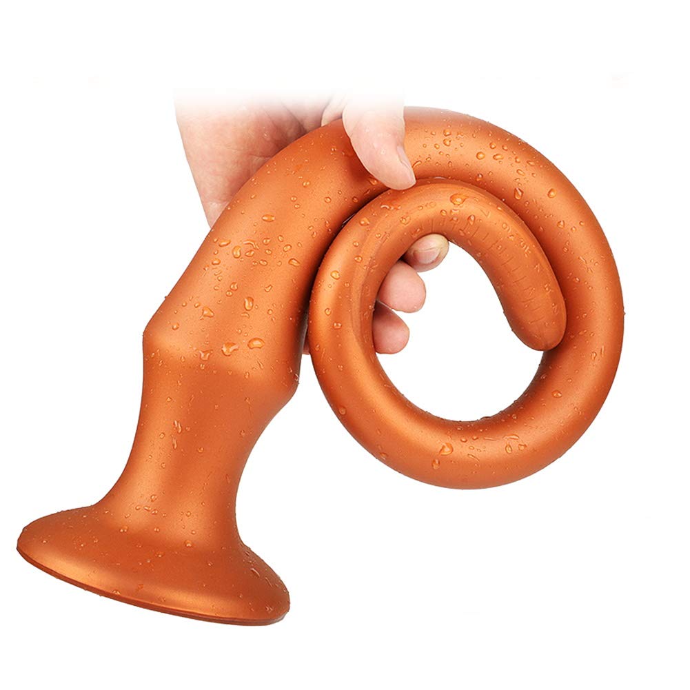 Super Long Anal Plug Dildo Flexible Liquid Silicone Butt Plug for Men and Women: X-Large (Pack of 1)
