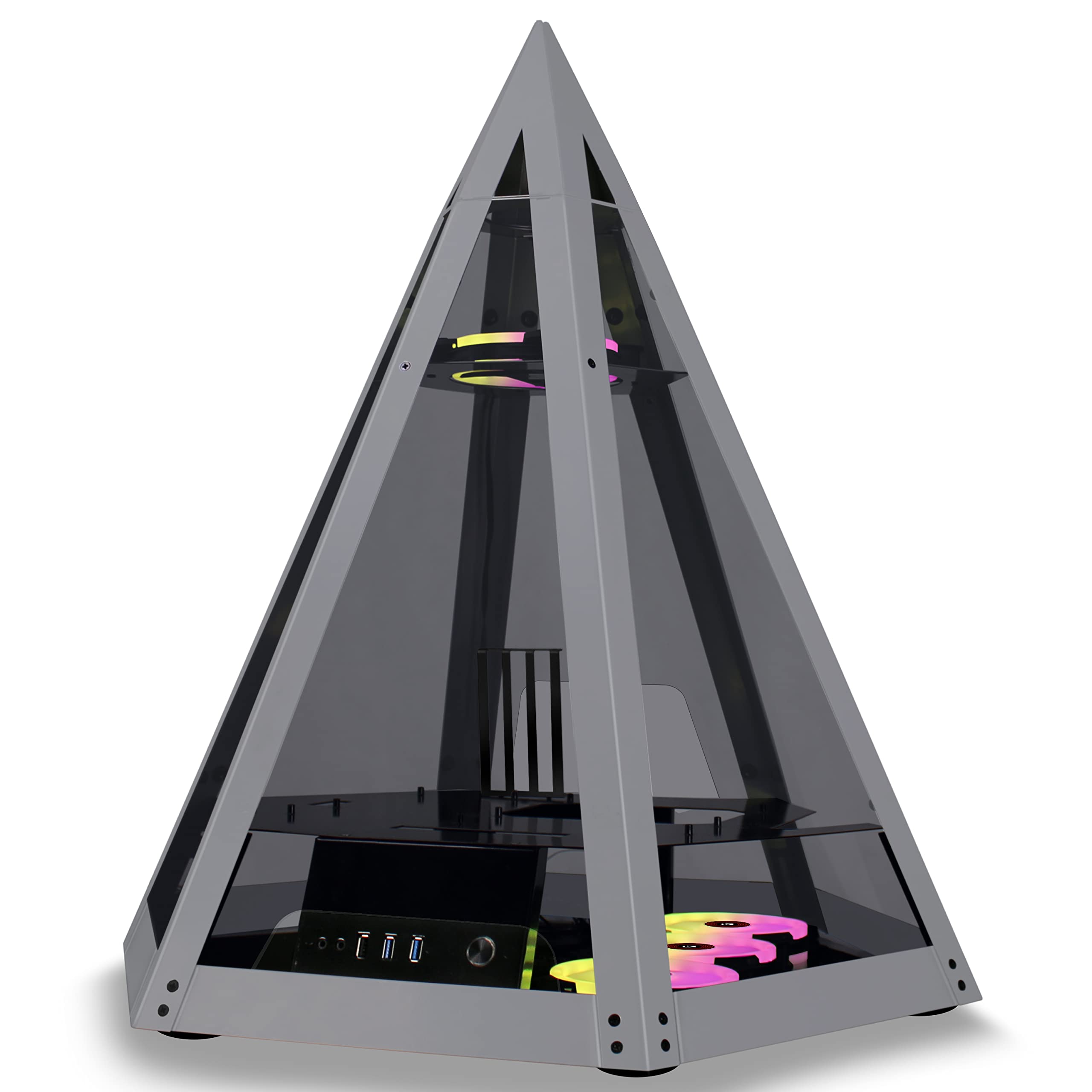 KEDIERS Diamond Pyramid ATX PC Case Innovative Gaming Computer Tower Case,C600: Panoramic open chassis