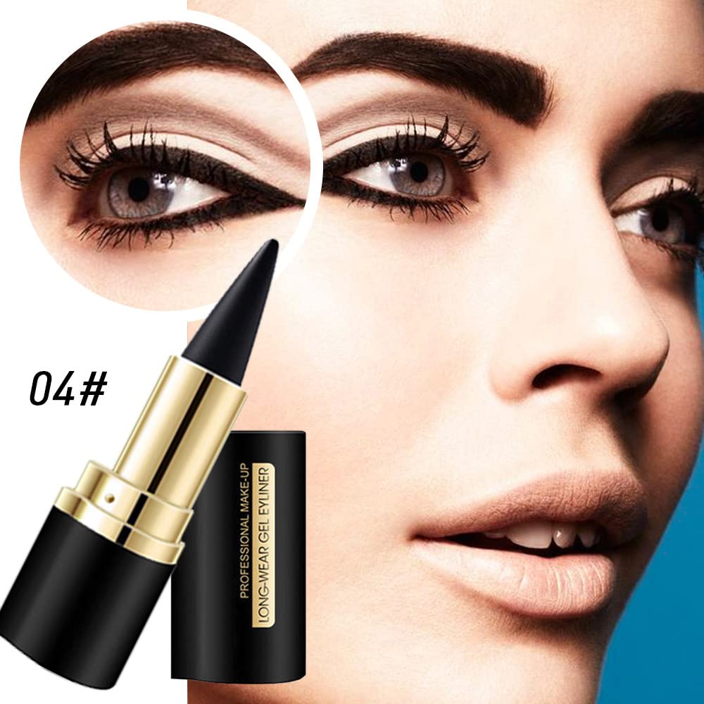 Kaely 2Pcs Gel Eyeliner Pencil, Natural Black Eyeliner Cream for Older Women, Liquid Eye Liner Waterproof Smudge Proof, Smoky Eyeshadow Palette Halloween Makeup, delineador de ojos contra el agua: 2 Count (Pack of 1) A-2Pcs-Black&amp;Brown